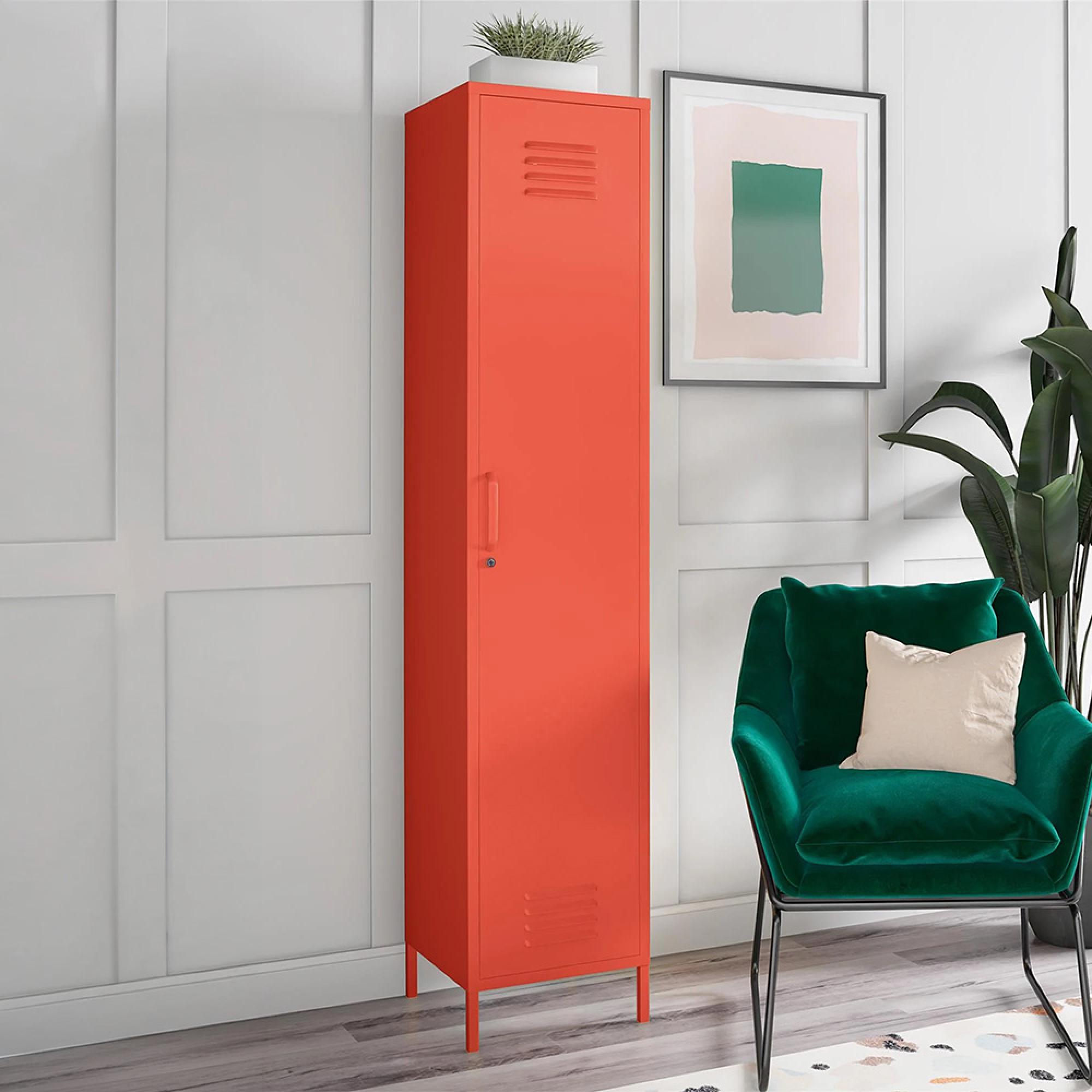 Novogratz Cache Tall Locker Storage Cabinet - Orange - 5244813COMNUK