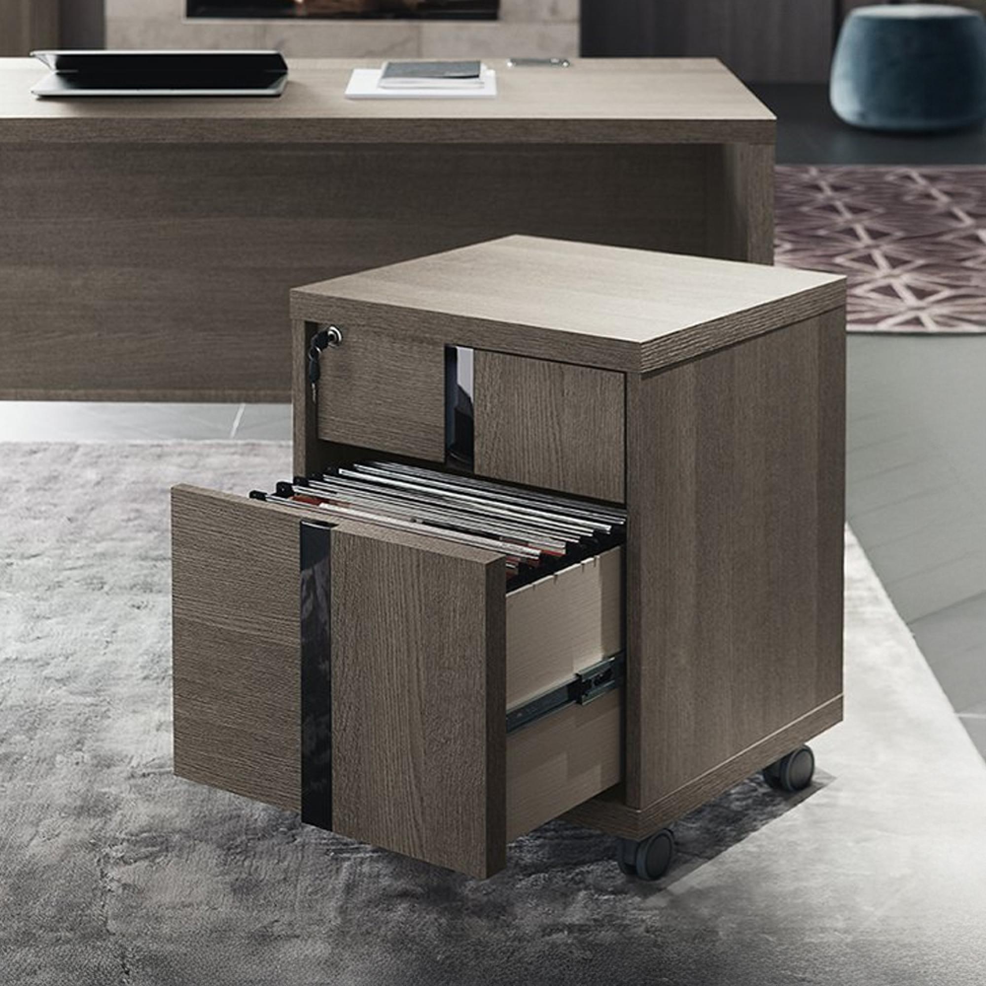 Tivoli Filing Cabinet on Wheels - Grey Wood