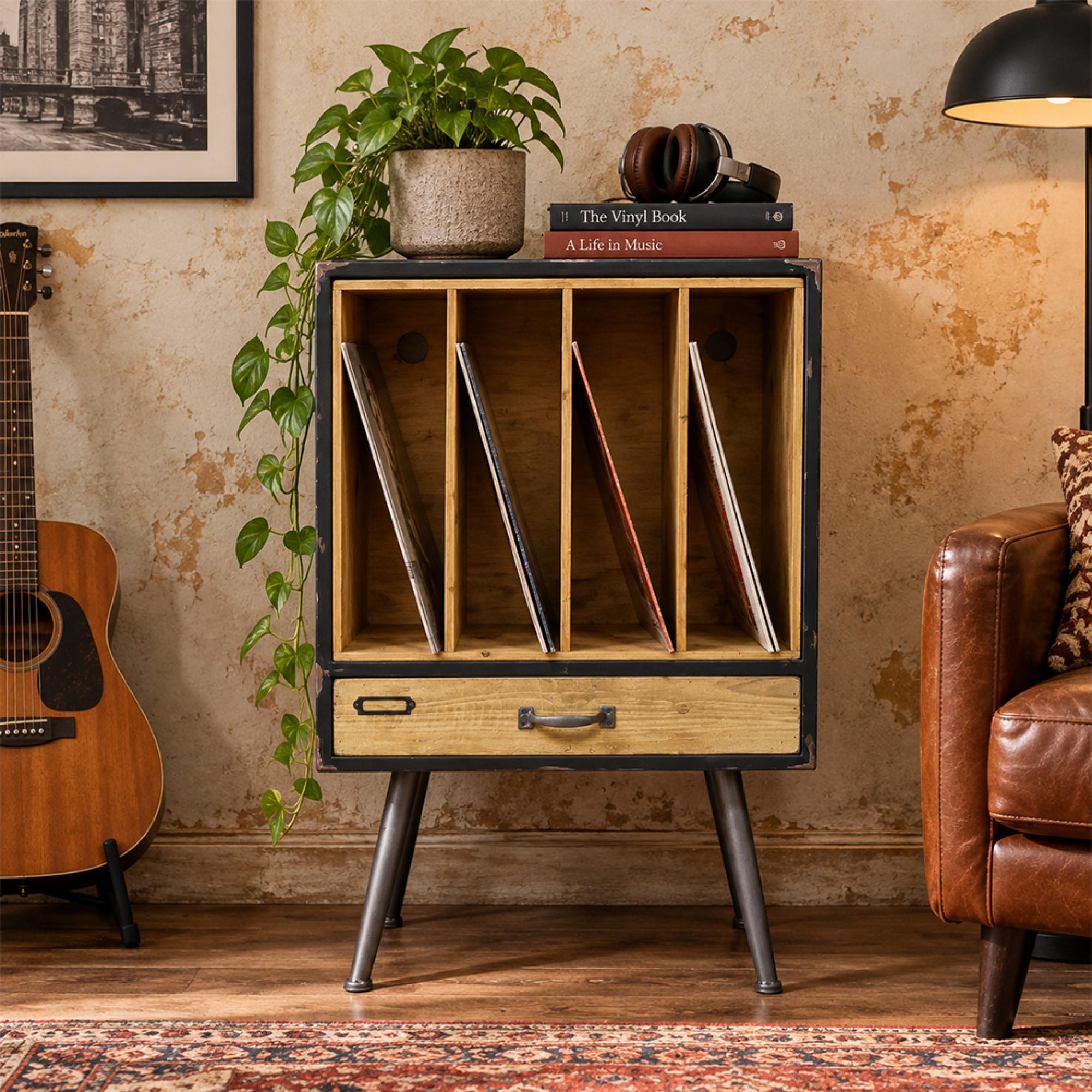Filing Cabinet - Metal and Wood - 1 Drawer