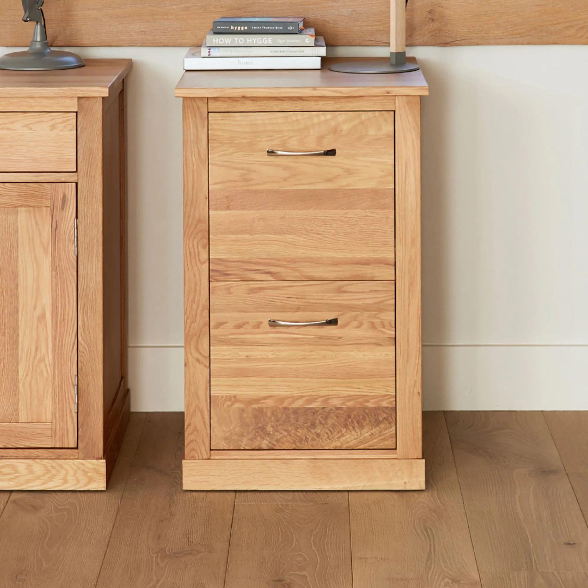 Mobel Oak Filing Cabinet - 2 Drawer