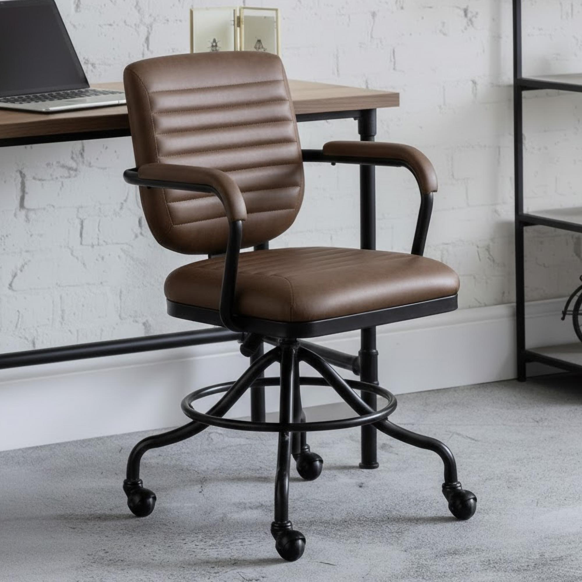 Gehry Office Chair - Brown Faux Leather