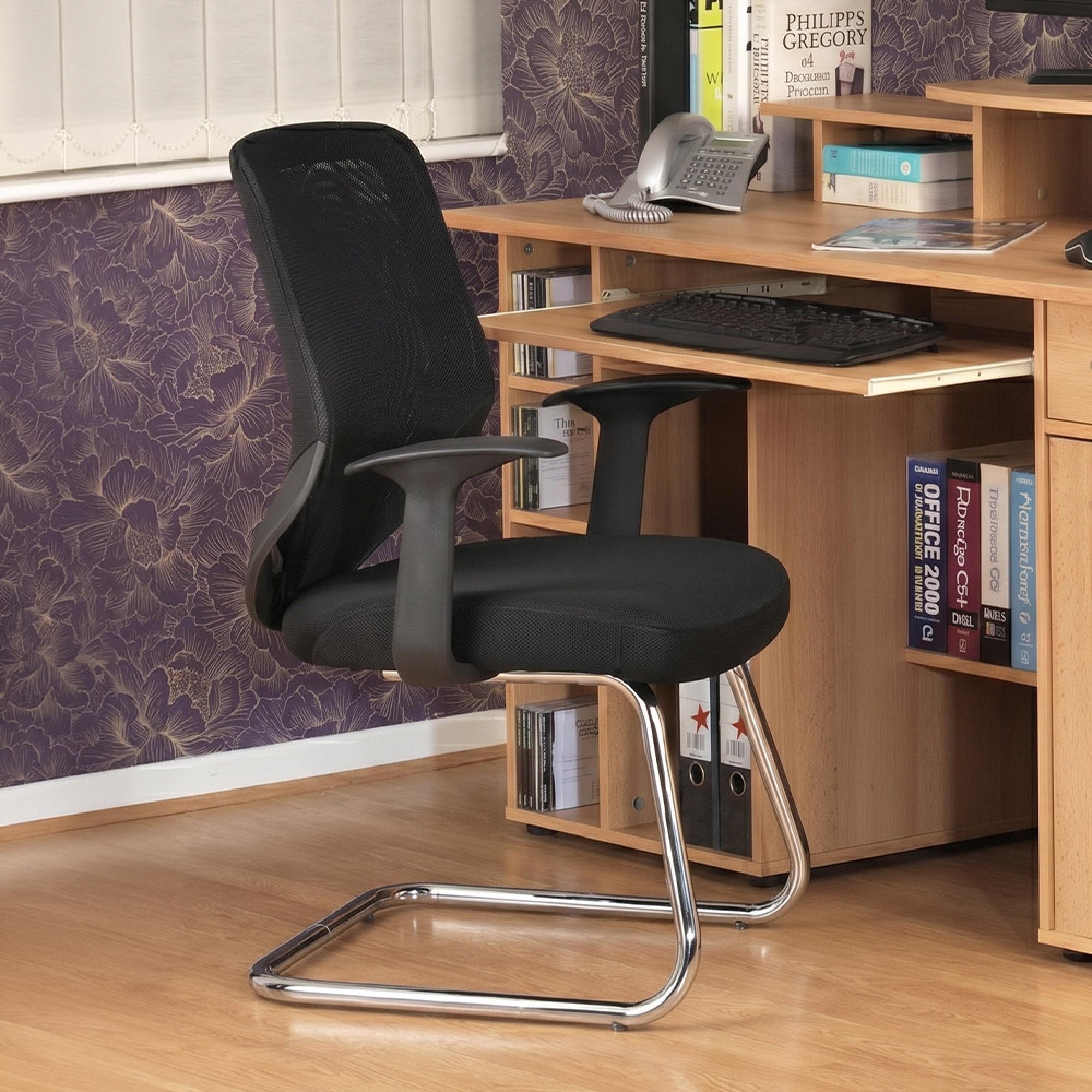 Atlanta Mesh Back Visitor Chair - Black - AOC9201-V-BLK