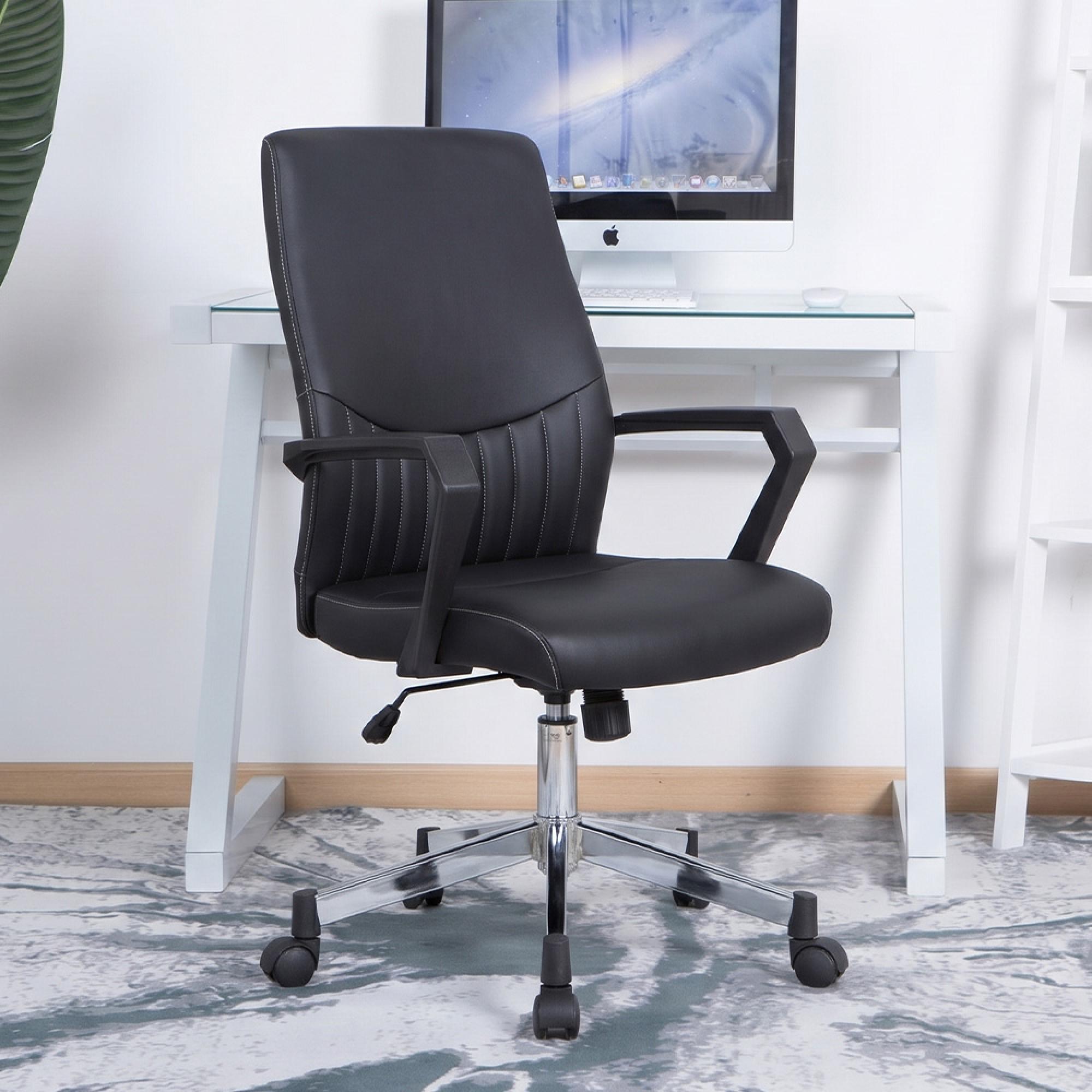 Brooklyn Operator Desk Chair - Faux Leather - Black - AOC3122-BLK