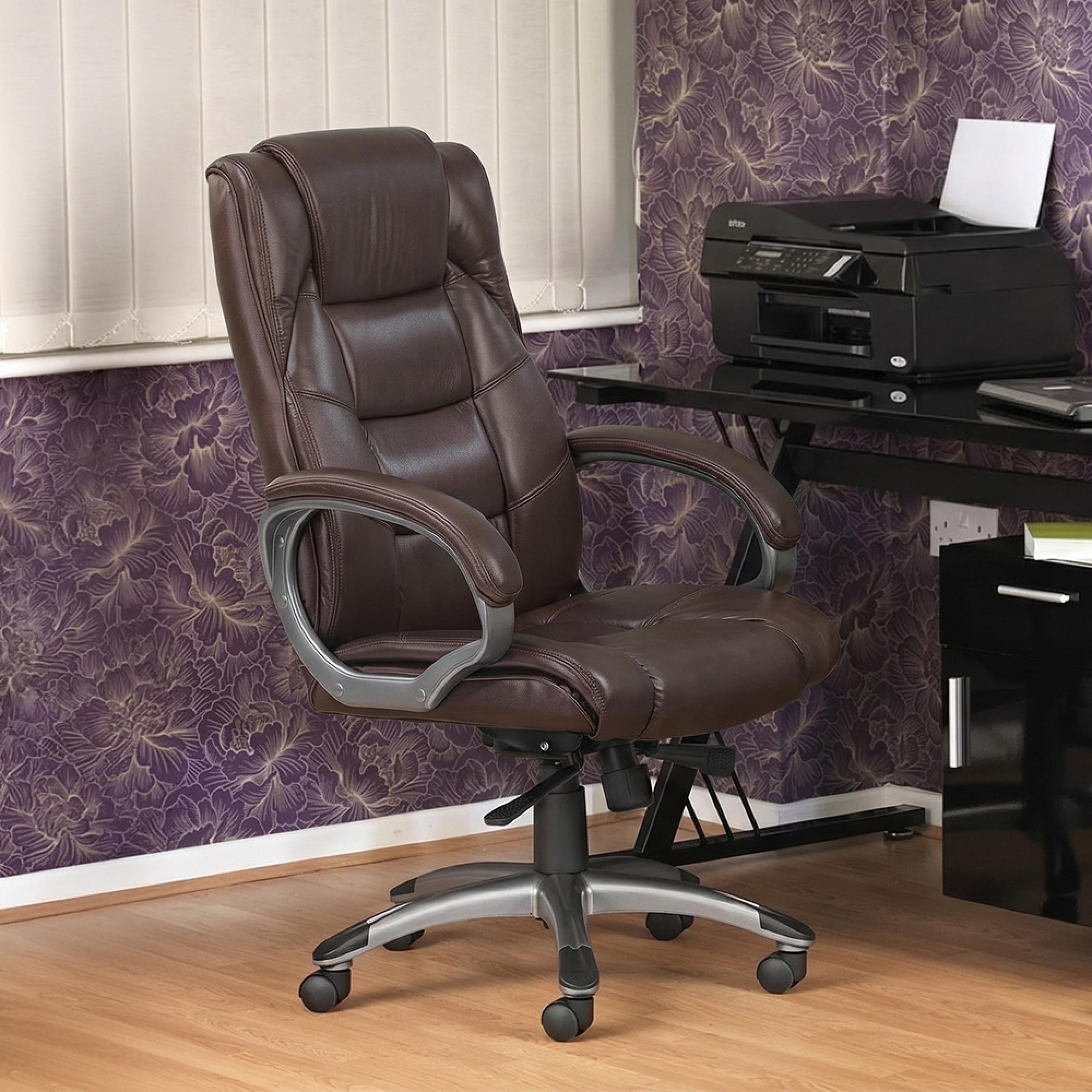 Northland Leather Executive Office Chair - Brown - AOC6332-L-BRN