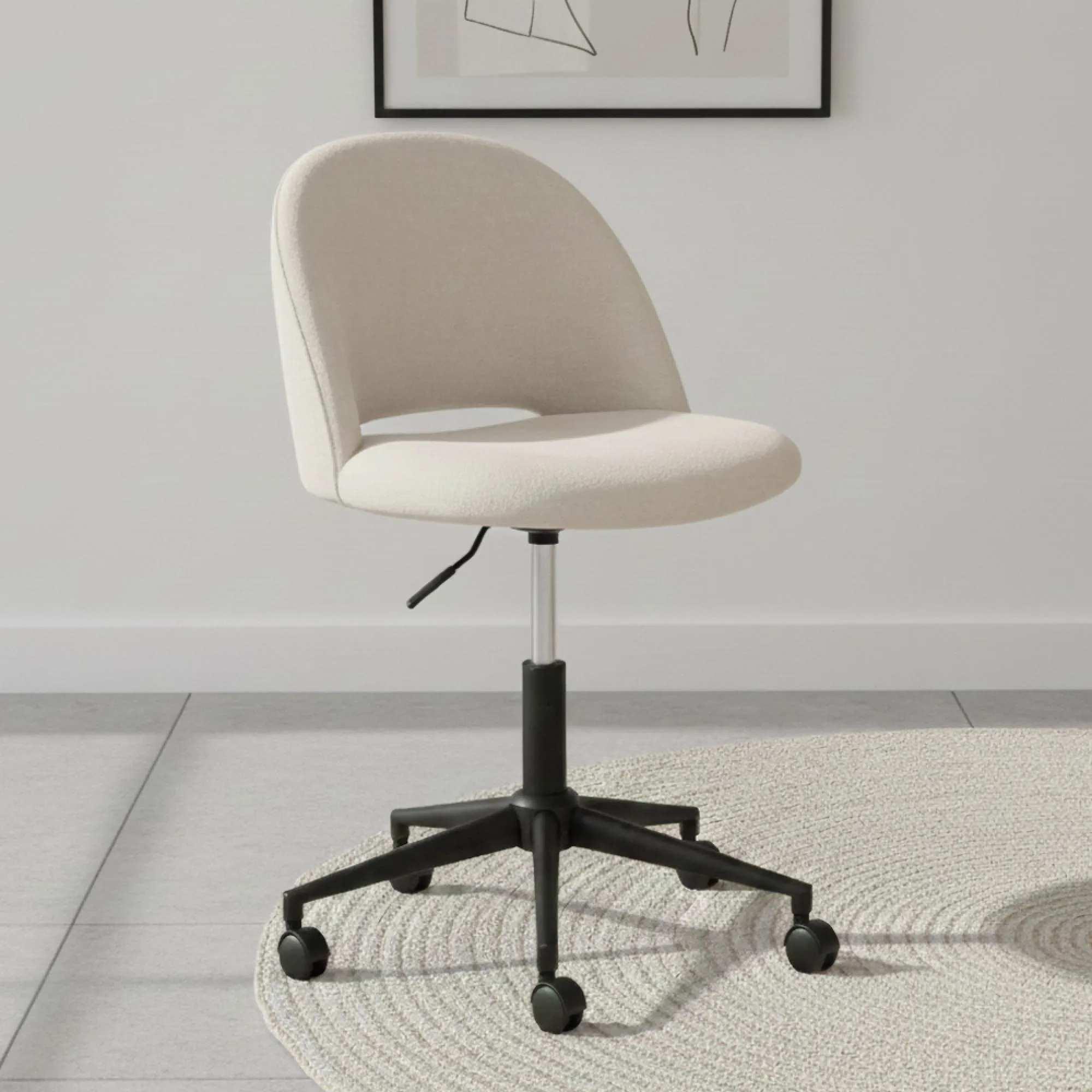 Allan Swivel Office Chair - Beige Fabric