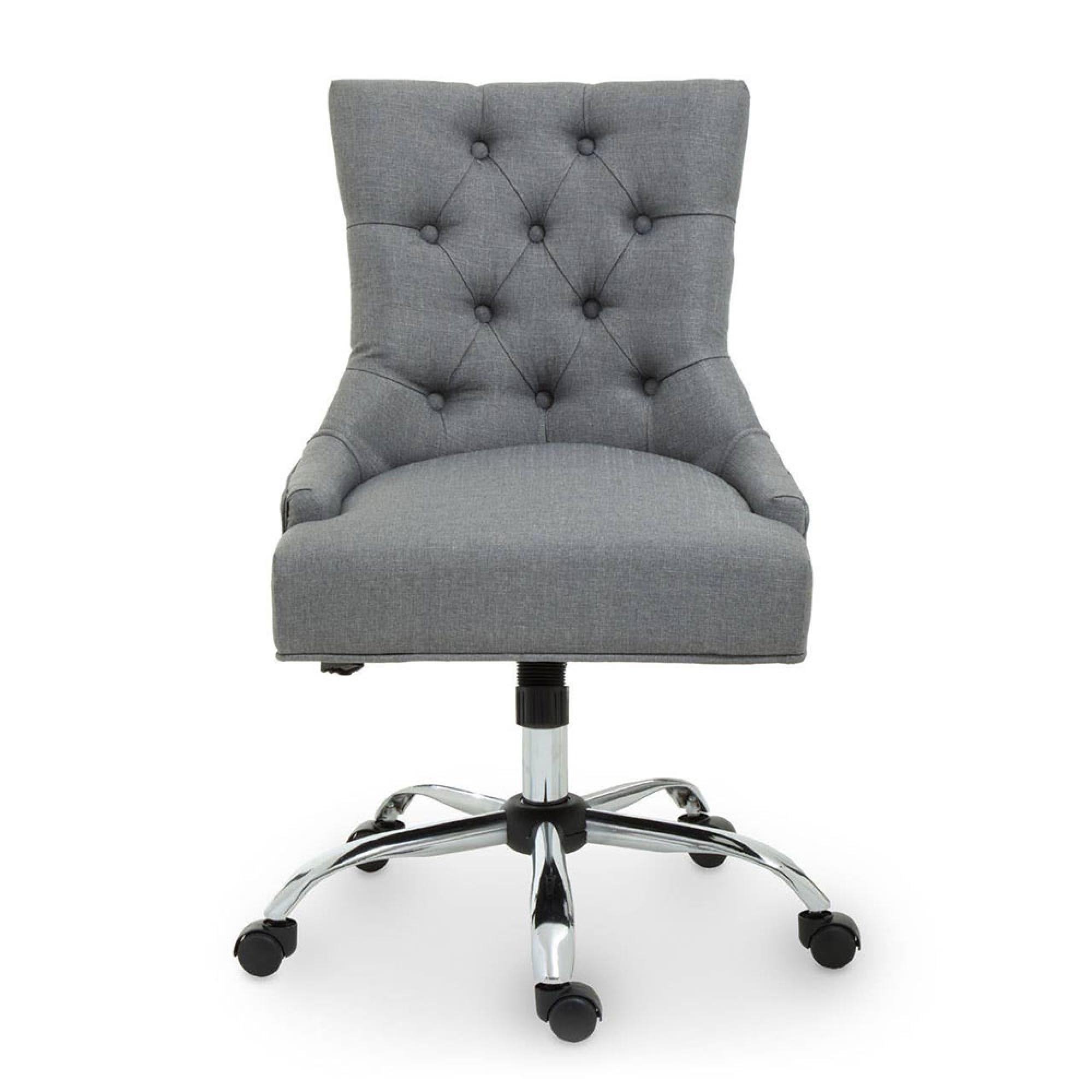 Anita Office Chair - Grey Fabric with Chrome Base