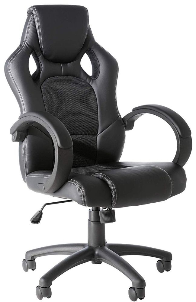 Daytona Gaming Executive Chair - Leather - Black - AOC5006BLK