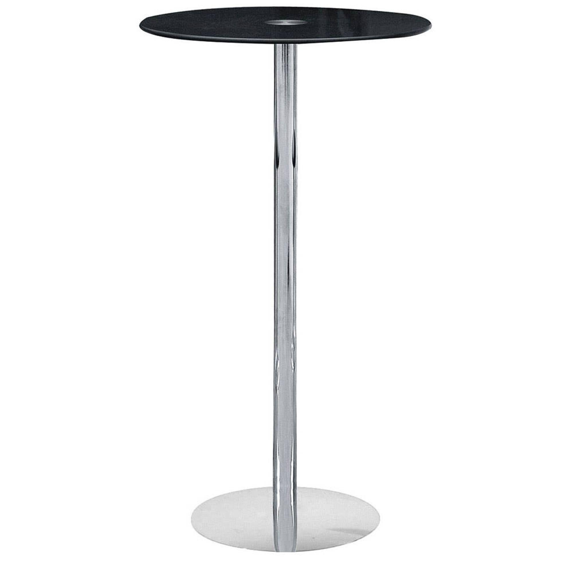 Adam Bar Table - Black Glass - Round