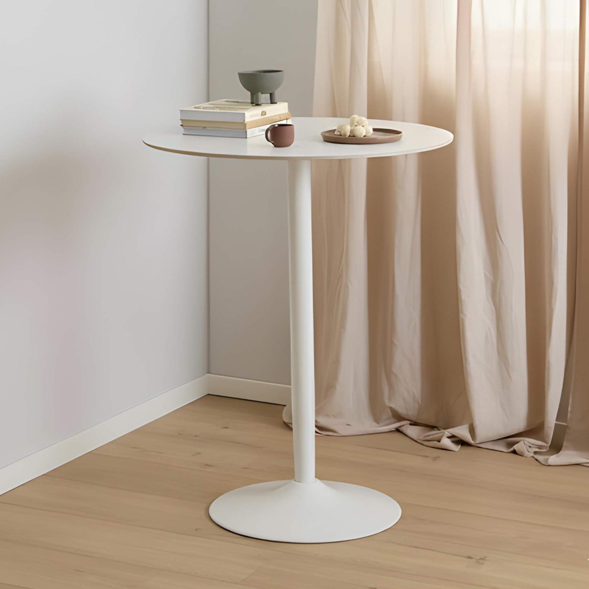 Malta Bar Table - Round - White Ceramic