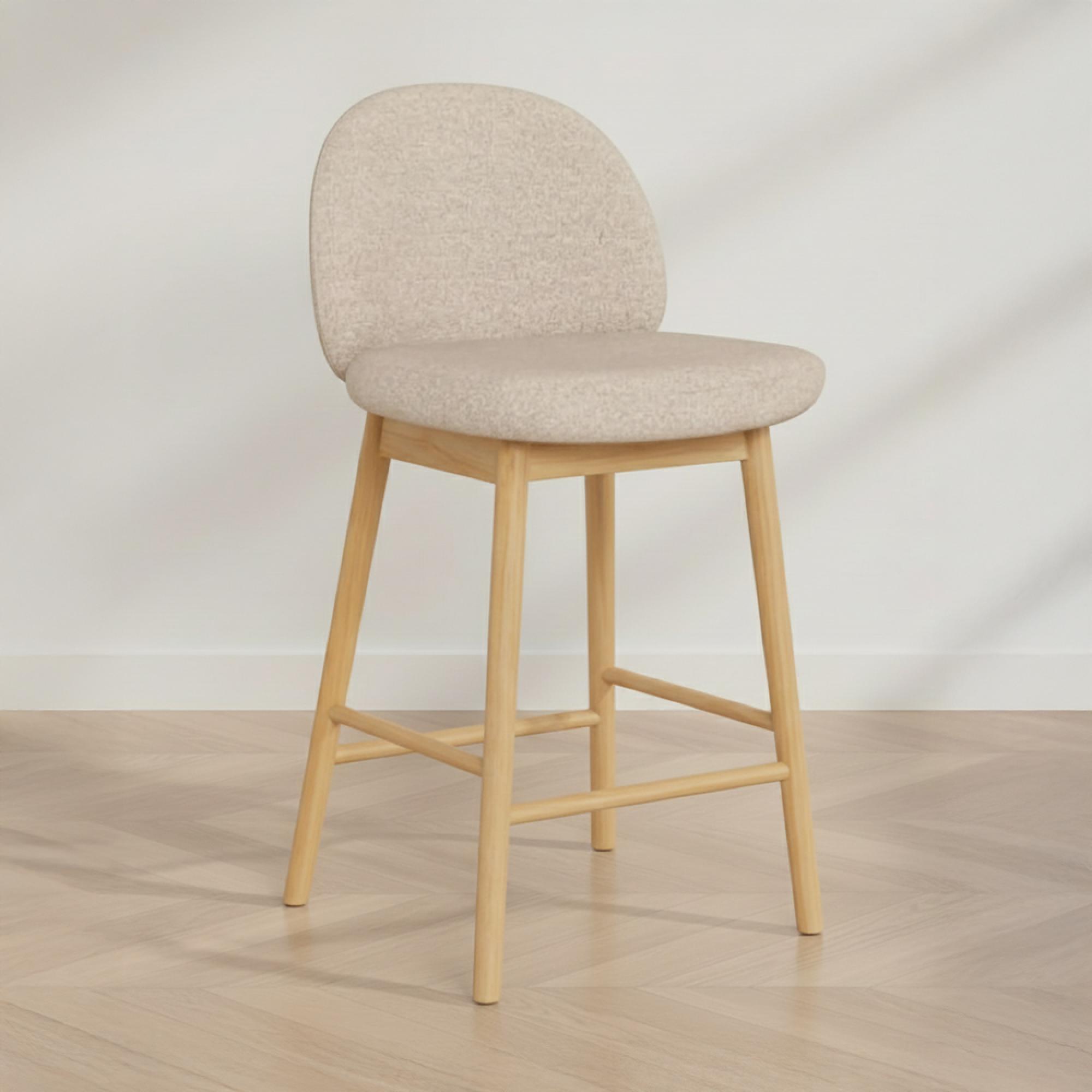 Sophia Counter Stool - Set of 2 - Beige Fabric