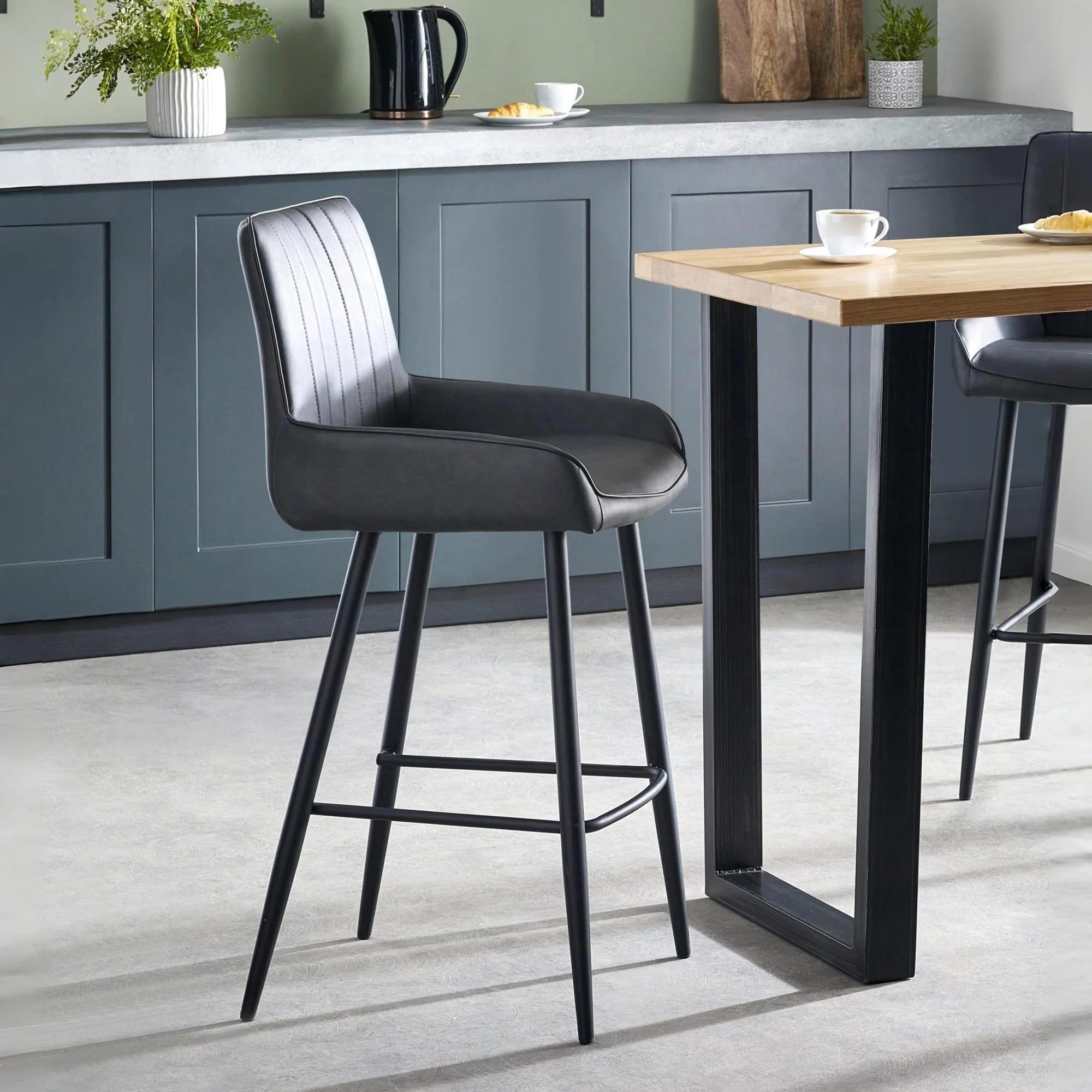 Soho Barstool with Back - Set of 2 - Black