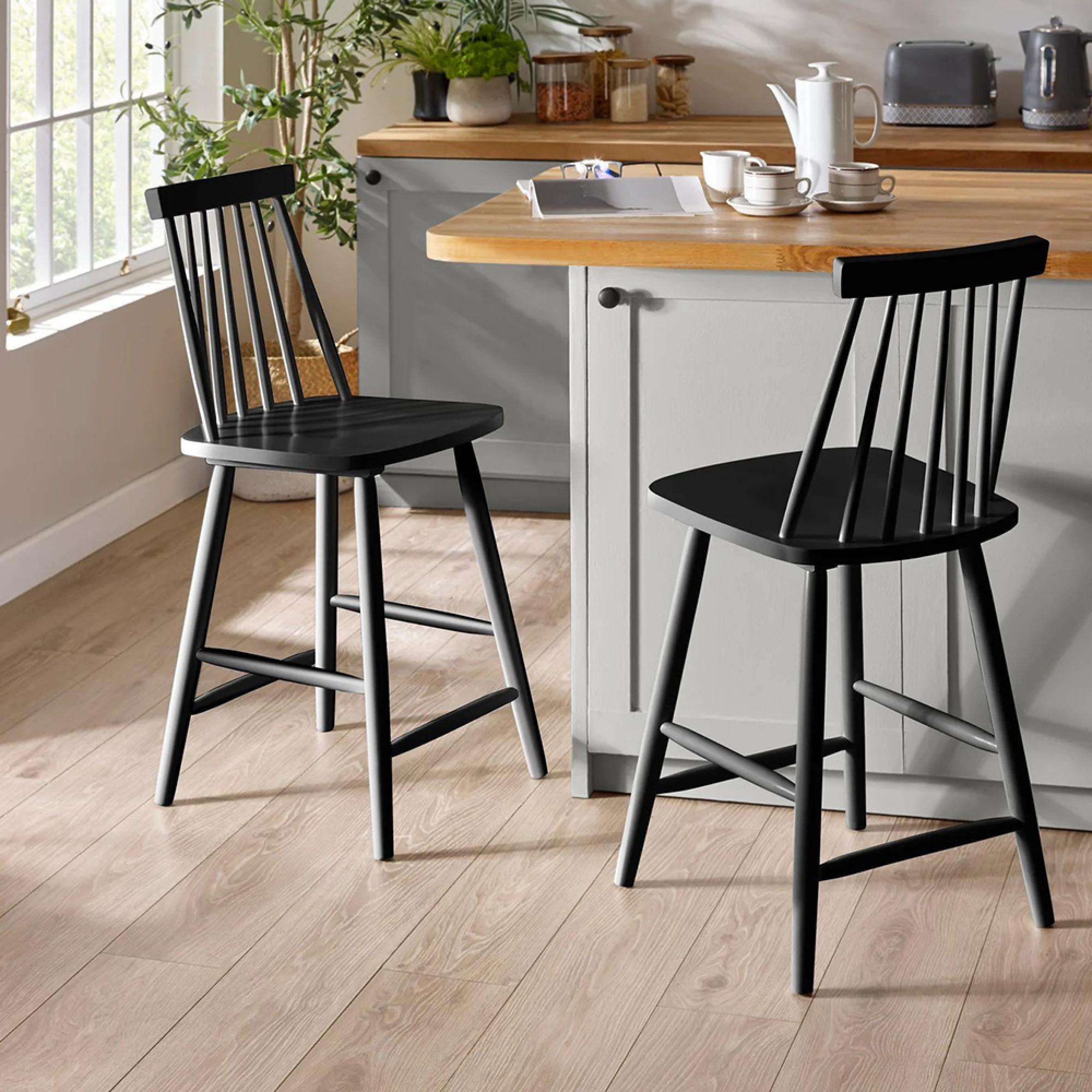 Alassio Bar Stool - Set of 2 - Black
