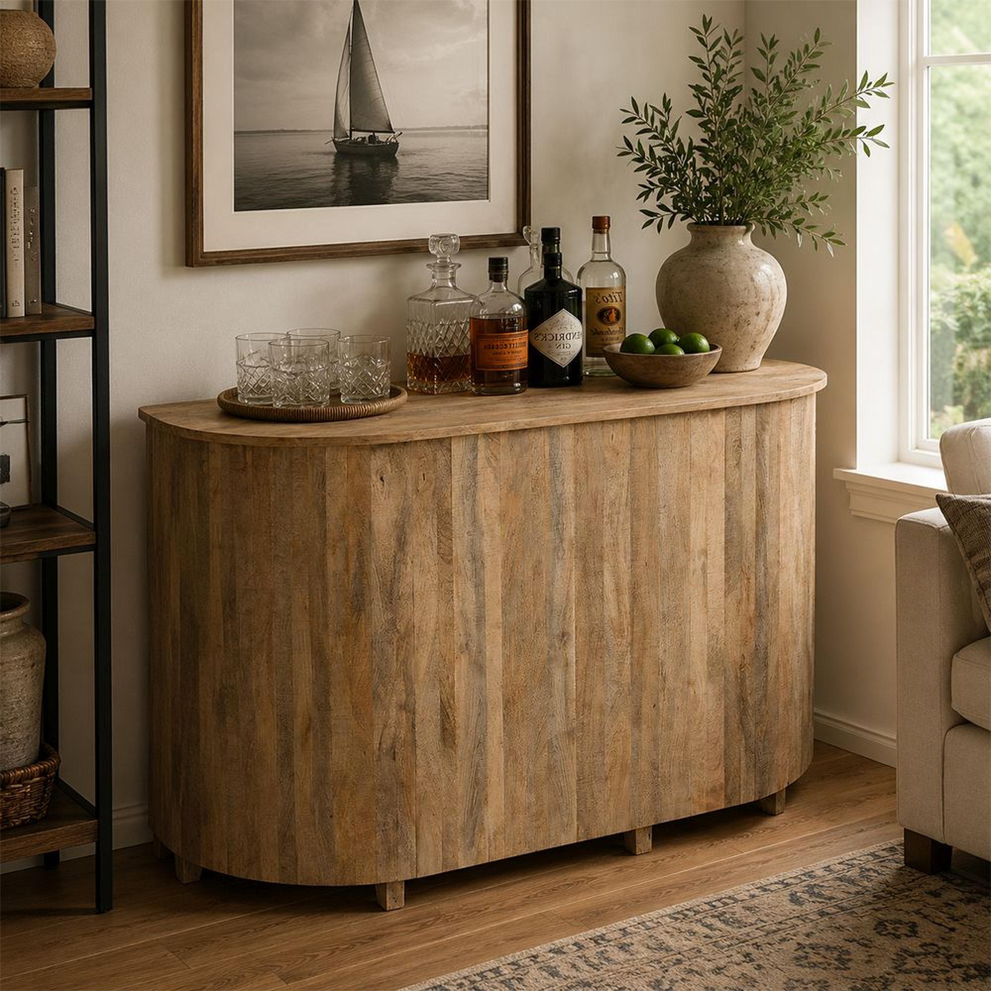 Lounge Bar Cabinet - Natural - Mango Wood