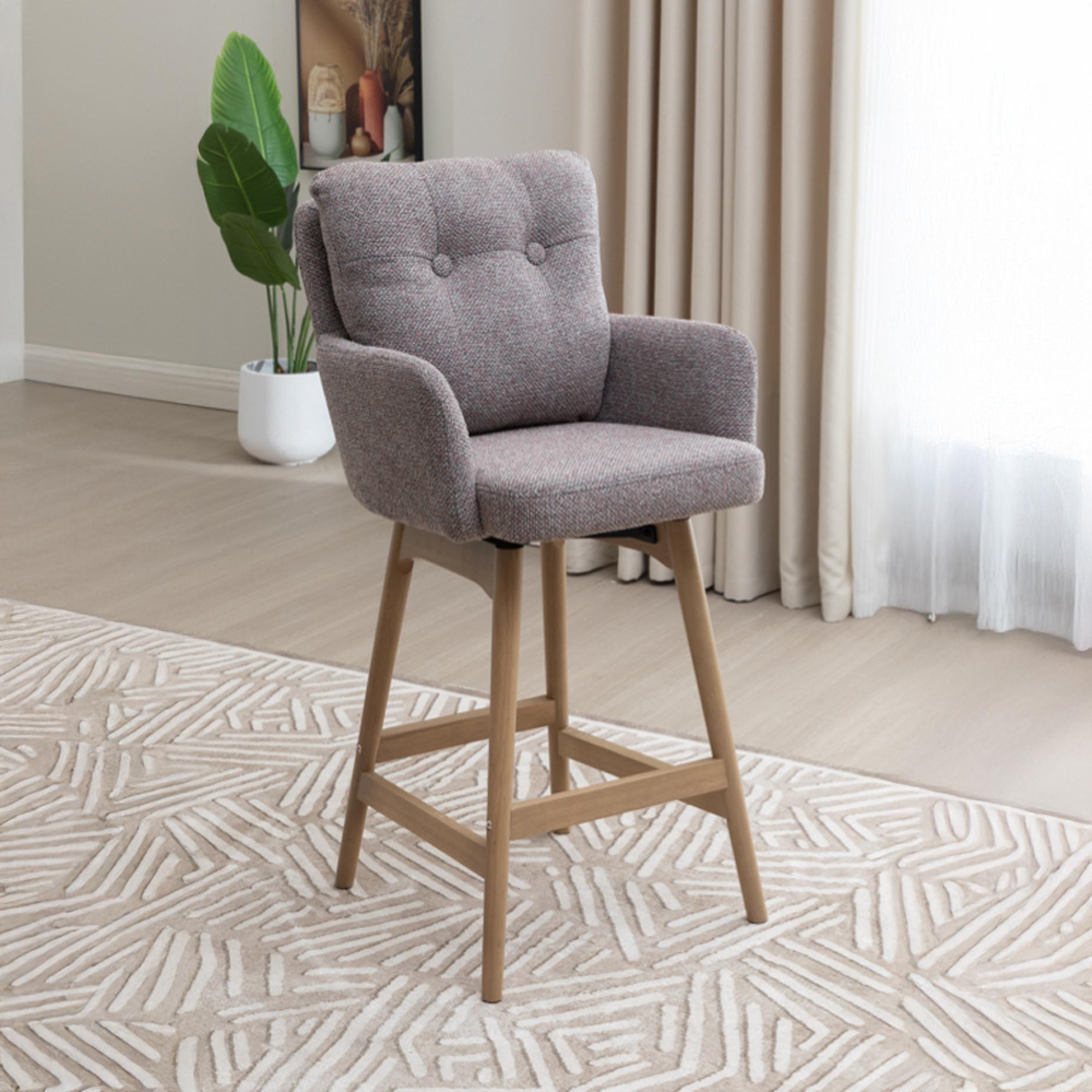 Cotswold Counter Stool - Set of 2 - Blush Granite - Fabric and Wood