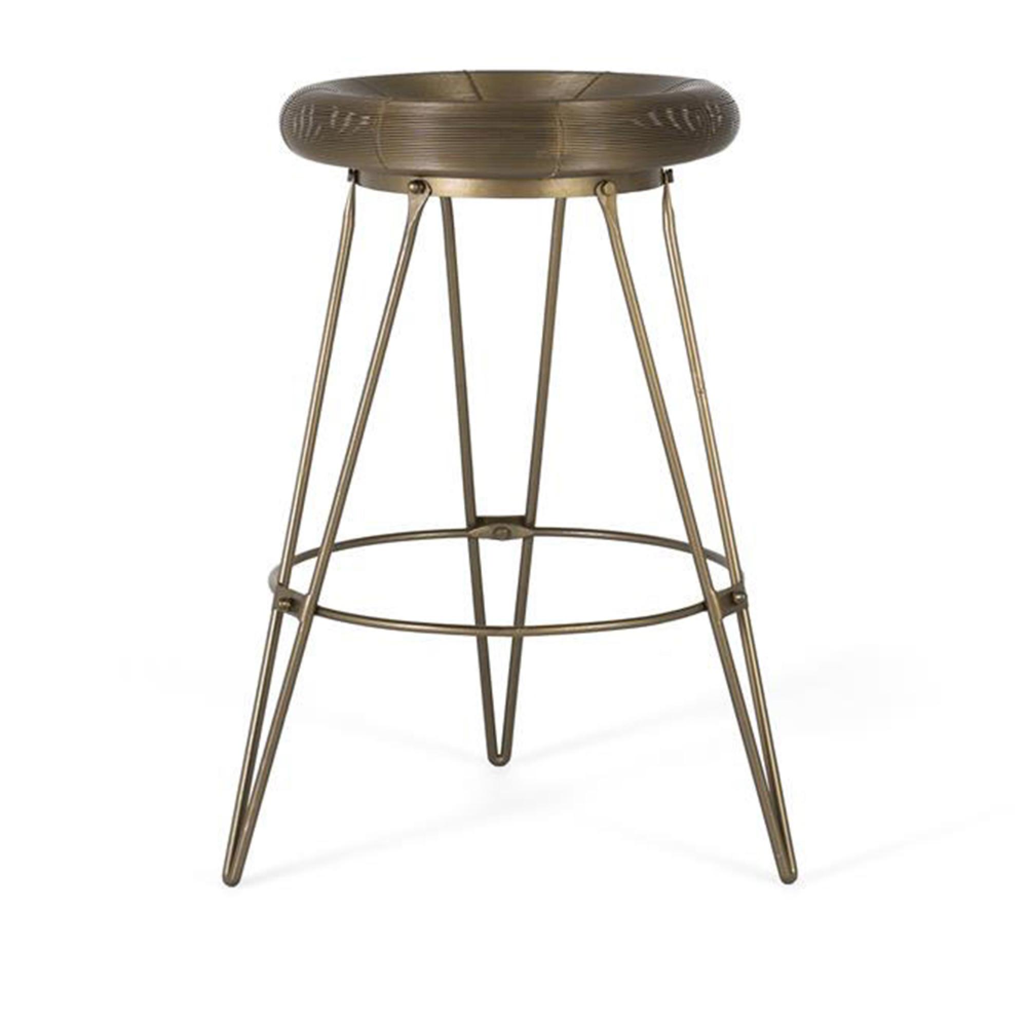 Asti Barstool - Gold Metal - Round - Set of 2