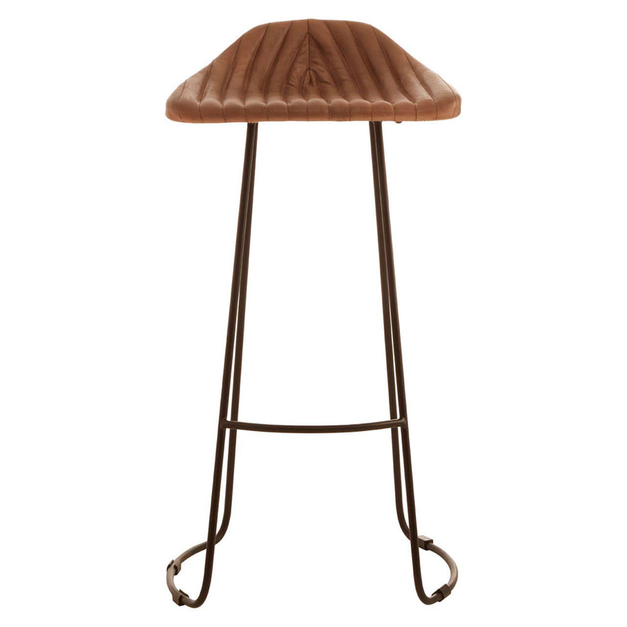 Buffalo Barstool - Set of 2 - Light Brown - Leather