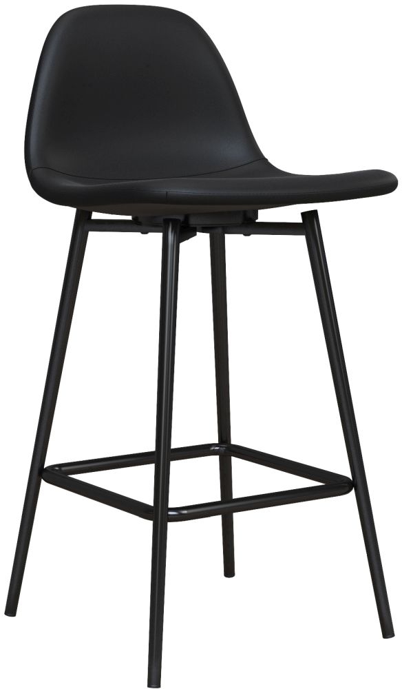 Copley Barstool - Set of 2 - Black Faux Leather - S025401UK