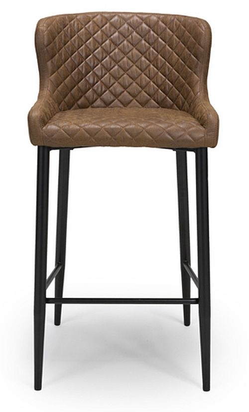 Charlie Barstool with Back - Set of 2 - Brown Faux Leather