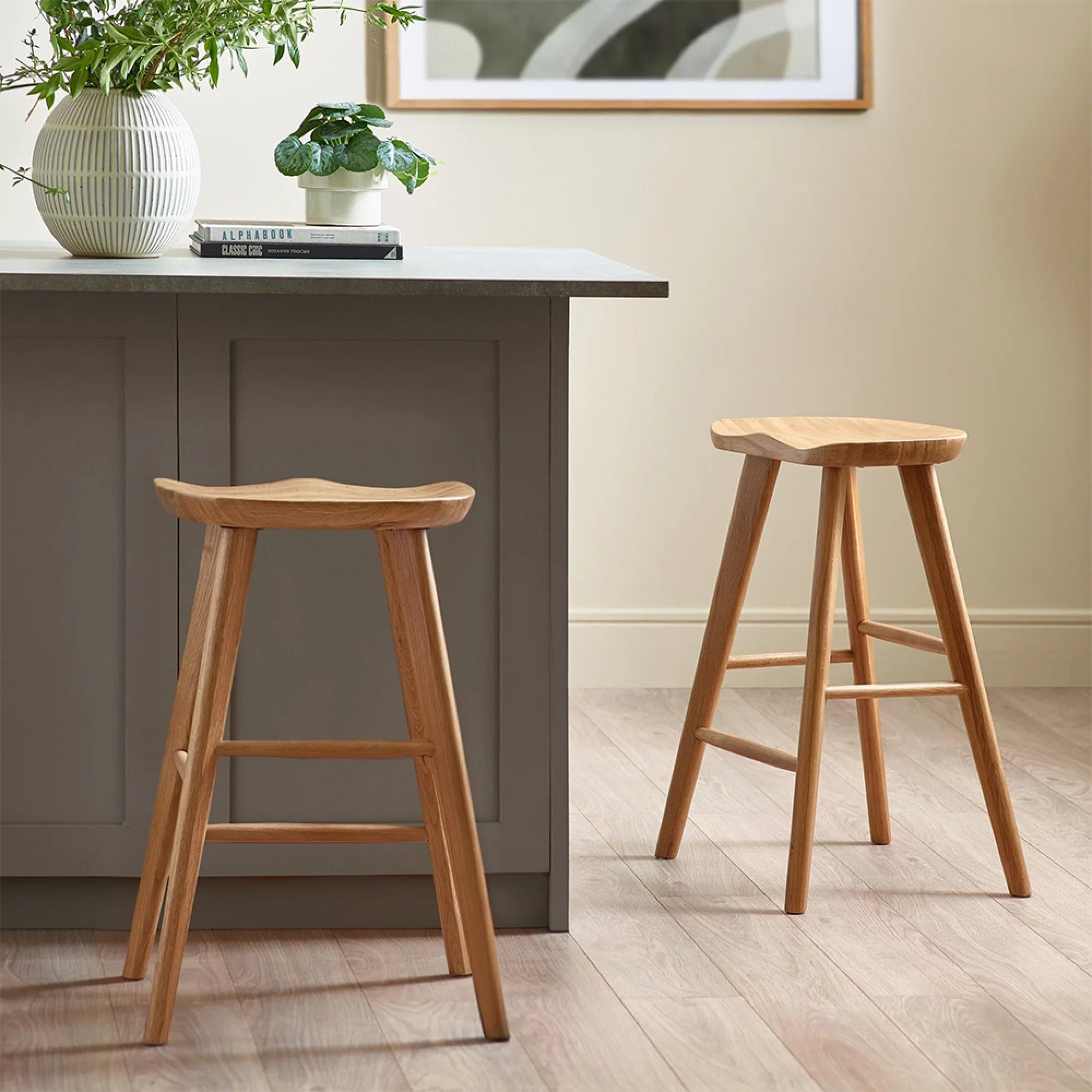 Mulu Barstool - Set of 2 - Natural Wood
