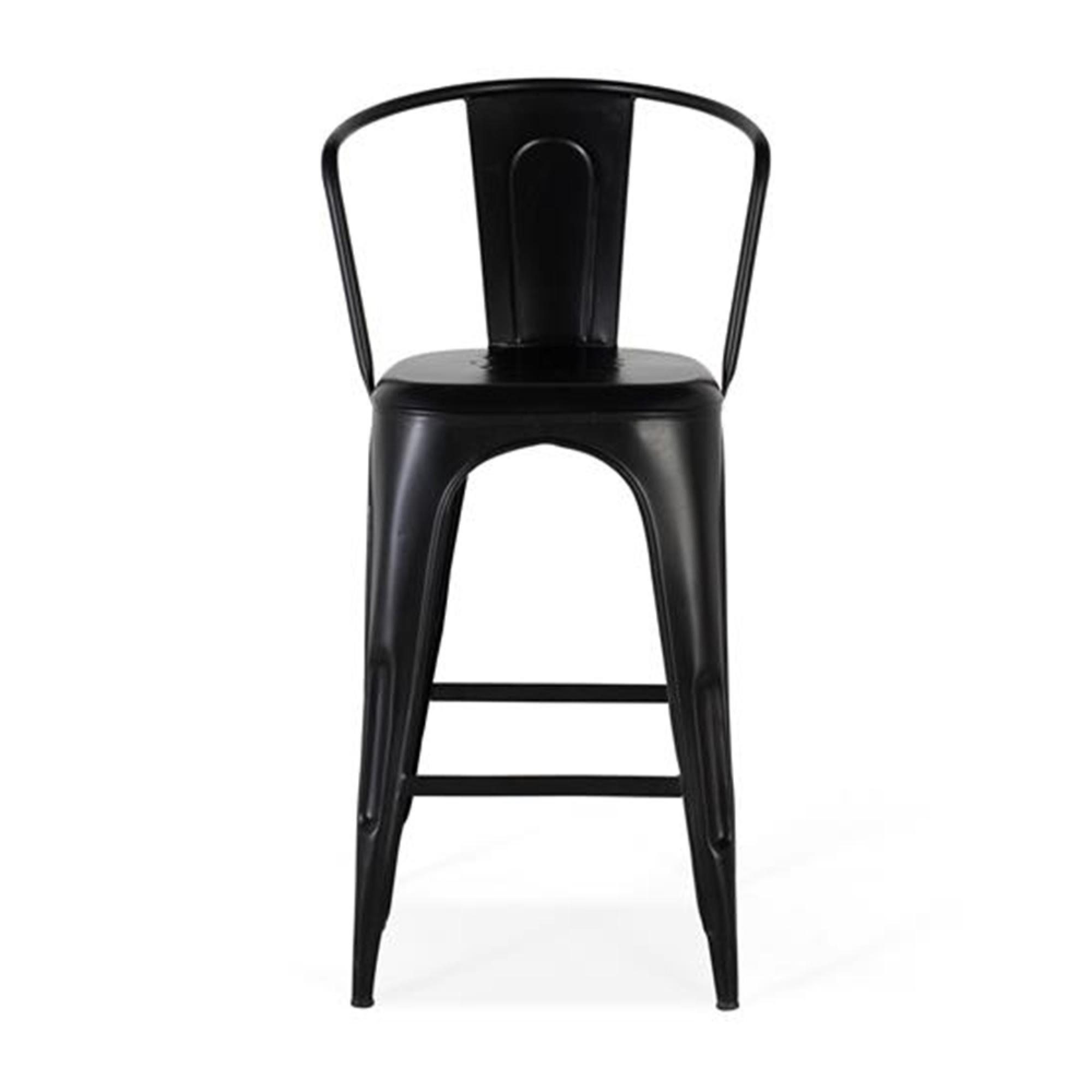 Nankanzi Barstool - Tolix Style - Black Metal - Set of 2