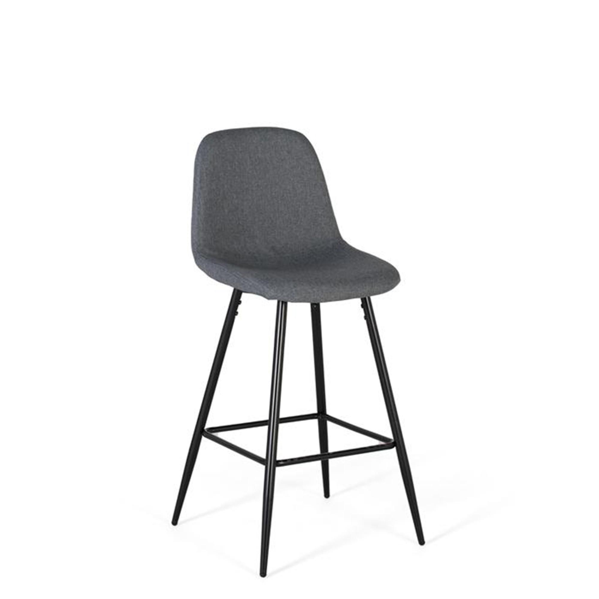 Assisi Barstool - Grey Fabric - with Back - Set of 4