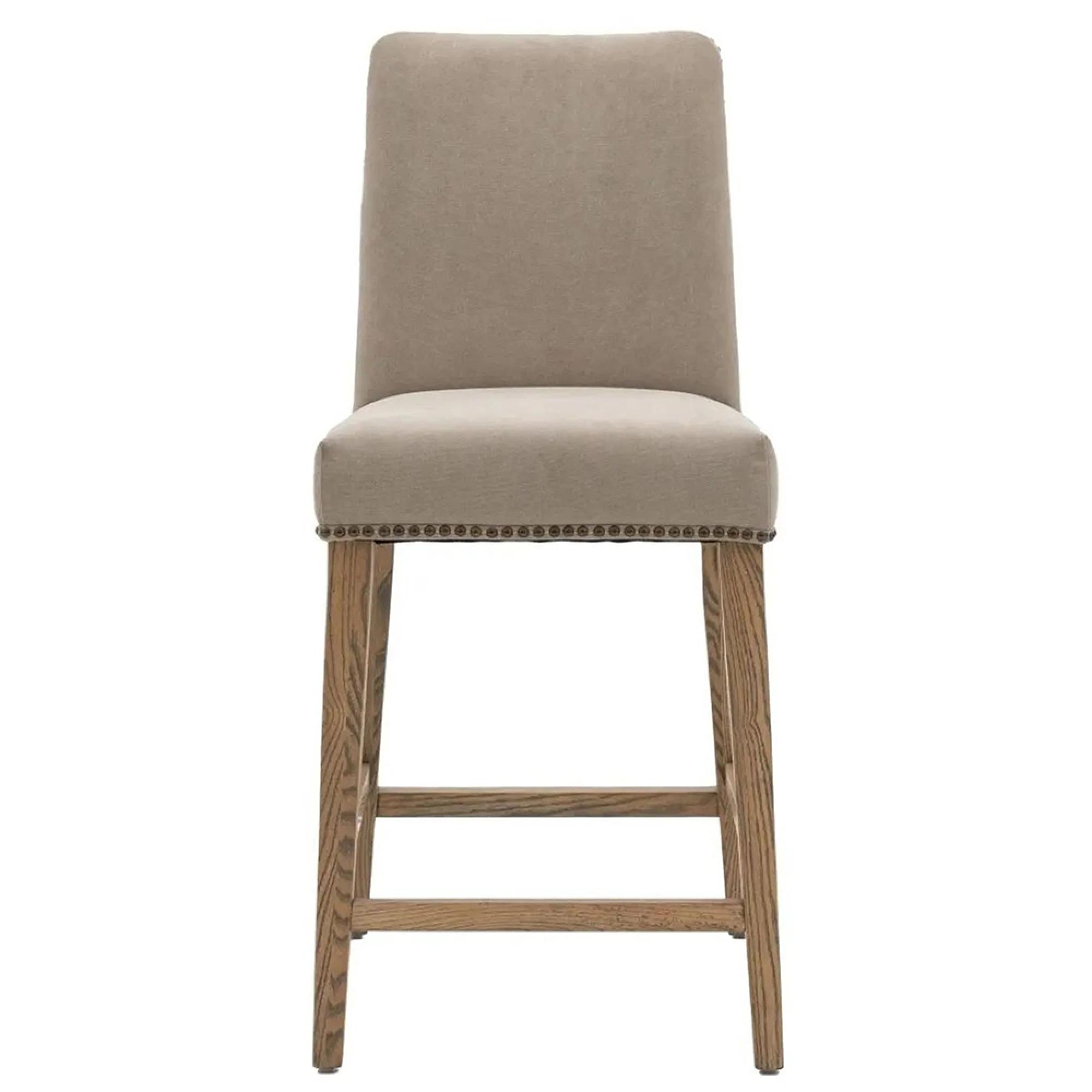 Clearance - Rex Barstools - Set of 2 - Grey Fabric with Back - A249