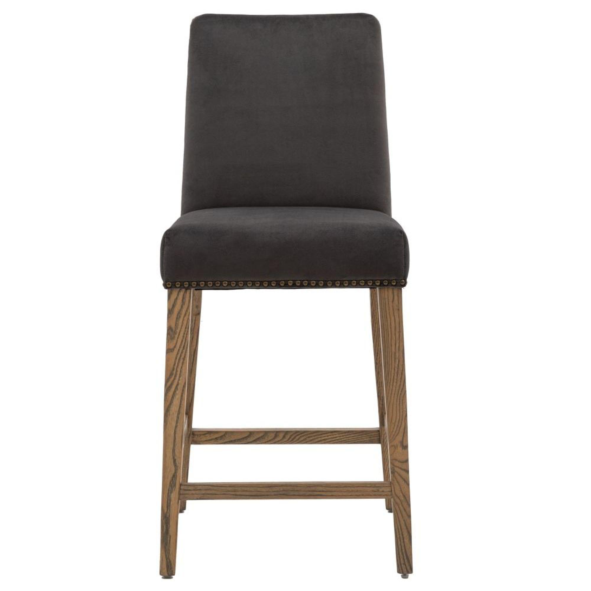 Clearance - Rex Barstools - Set of 2 - Mouse Velvet - A108