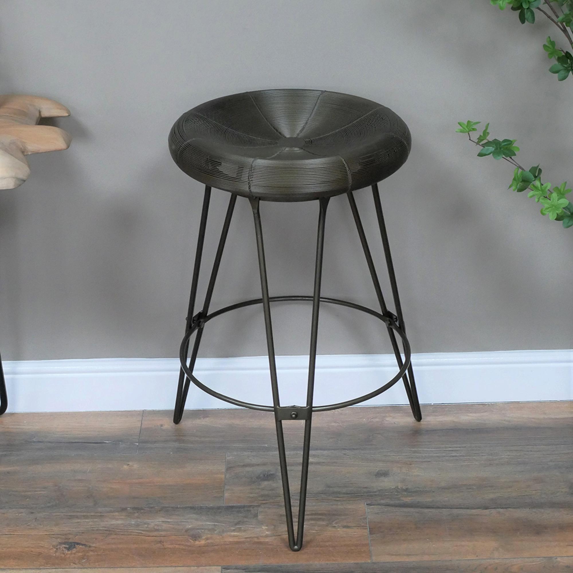 Stool - Round - Grey Metal