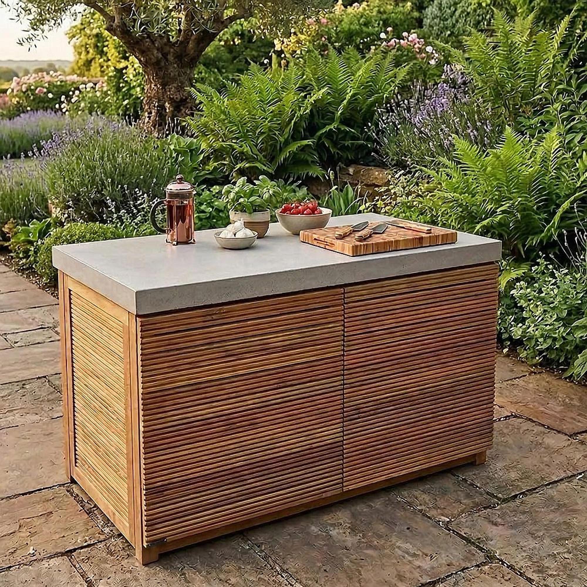 Clearance - New Bali Outdoor Kitchen Grill Unit - Concrete Top - FSS17353