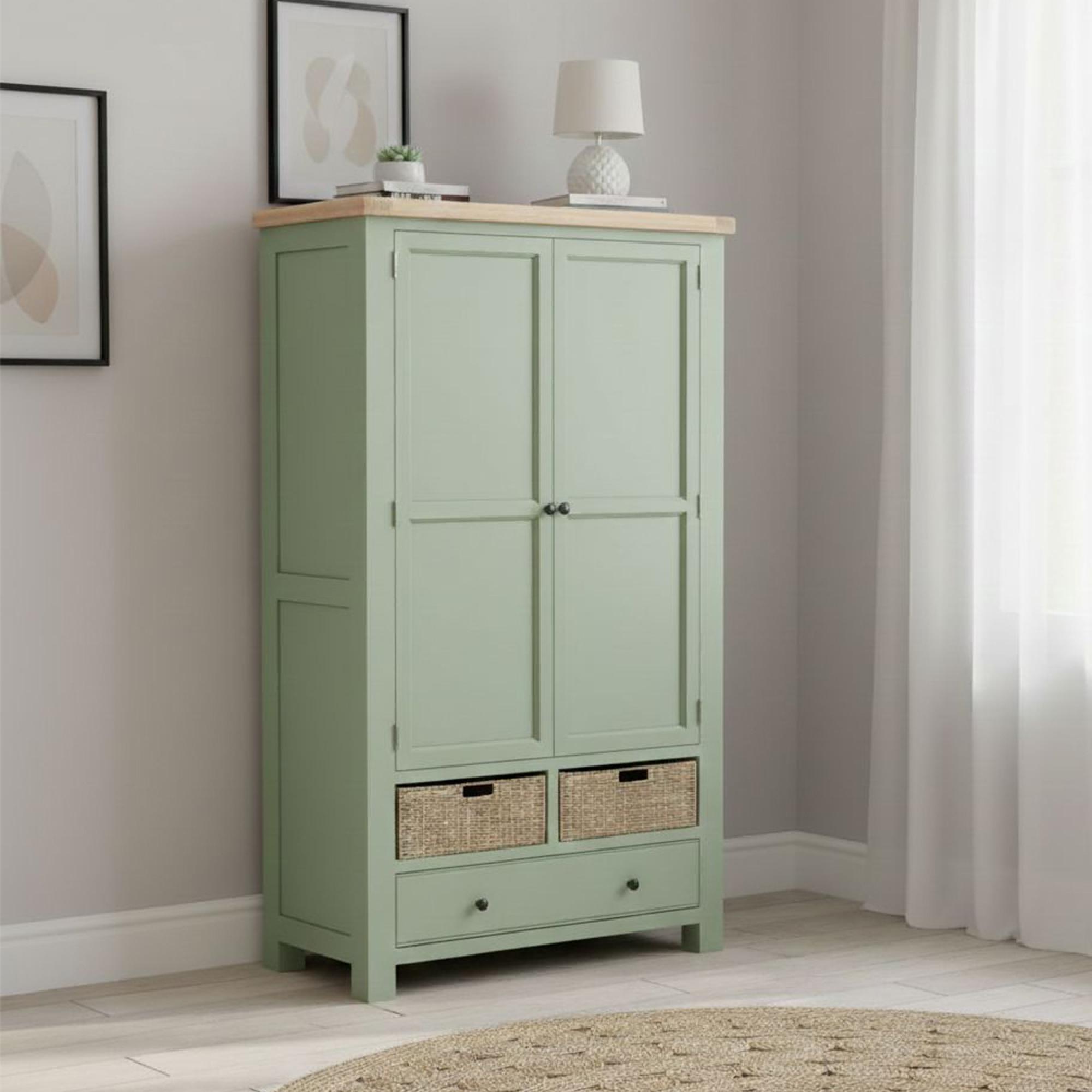 Salcombe Larder Unit - 2 Door - Sage Oak