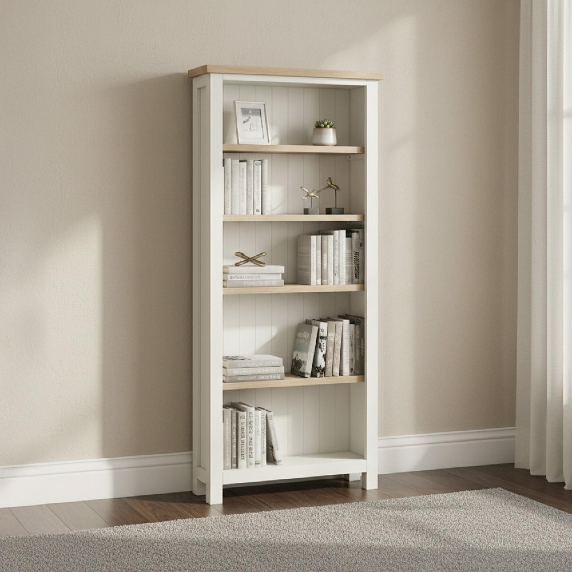 Modern Bookcase - Large - White Painted