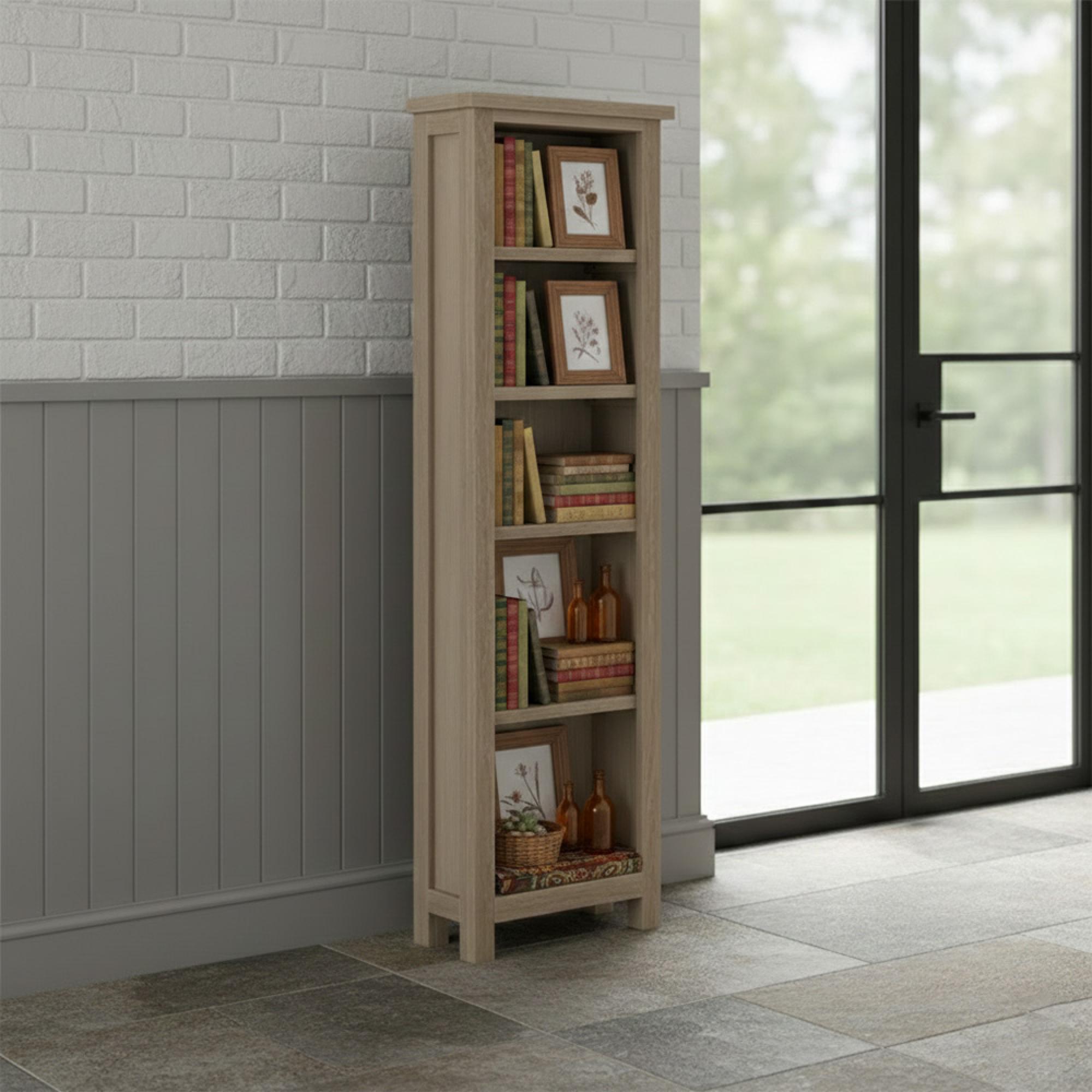 Modern Country Oak - Bookcase - Slim