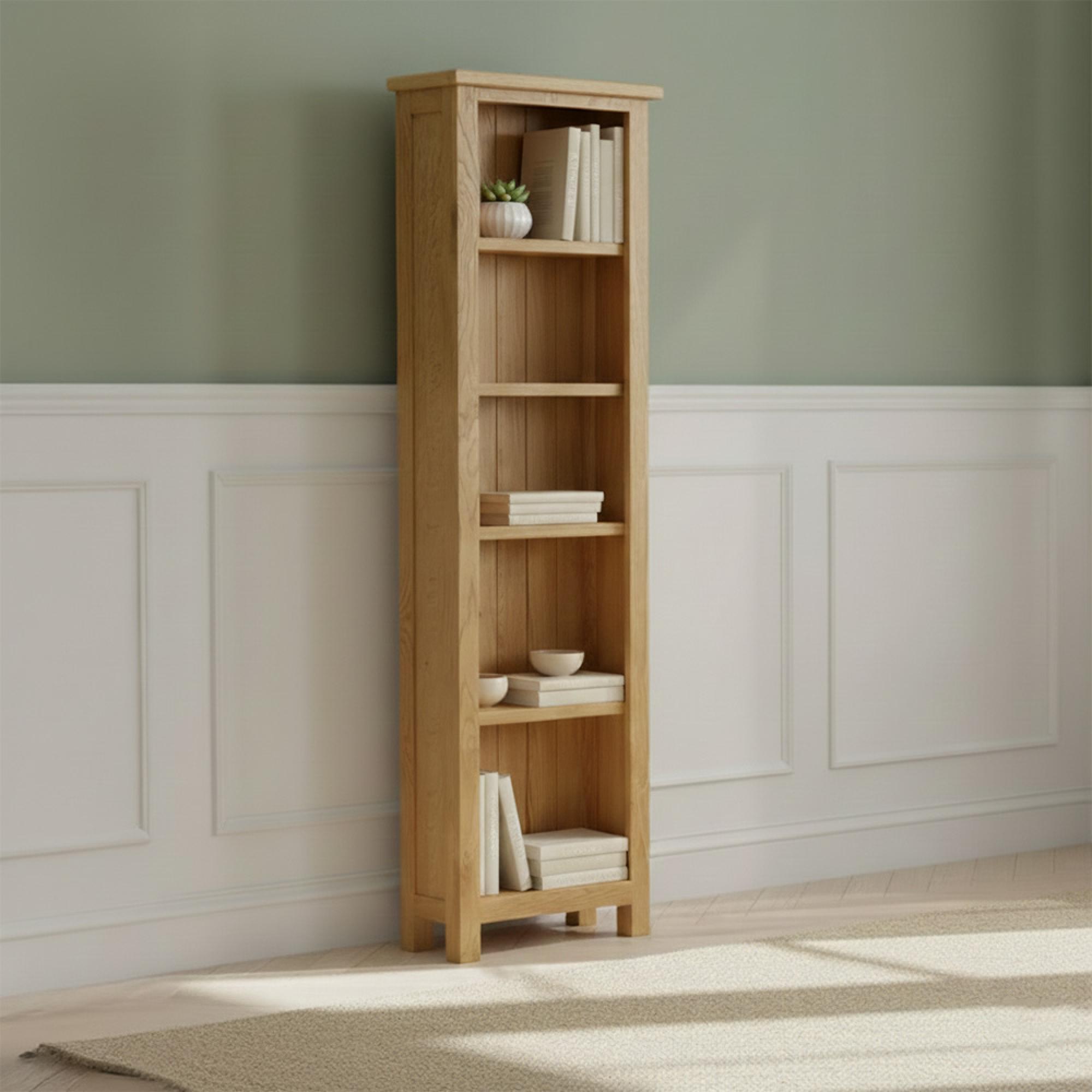 Salisbury Lite Narrow Bookcase - Oak