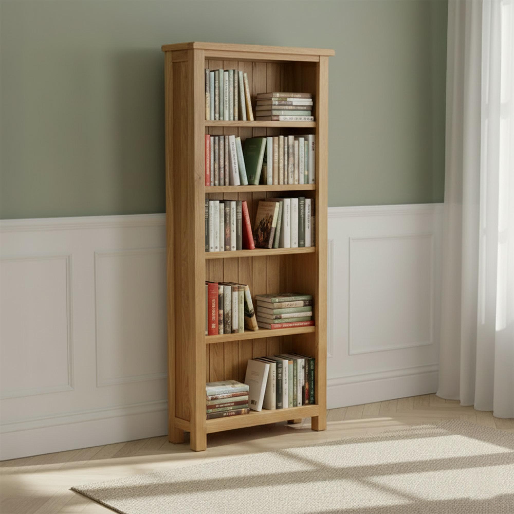 Salisbury Lite Wide Bookcase - Oak