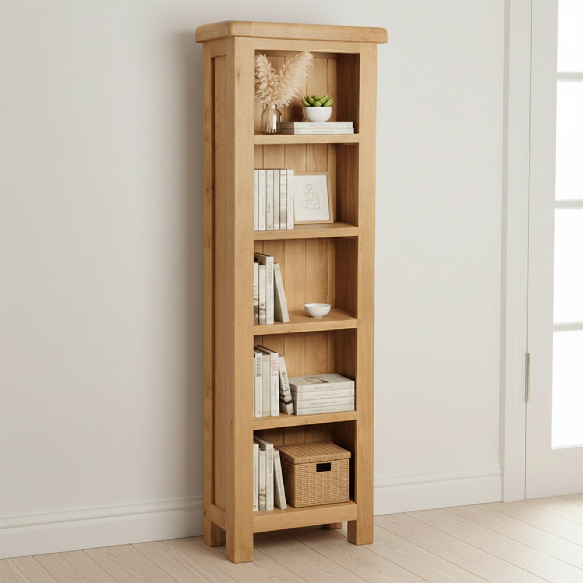 Salisbury Premium Narrow Bookcase - Oak