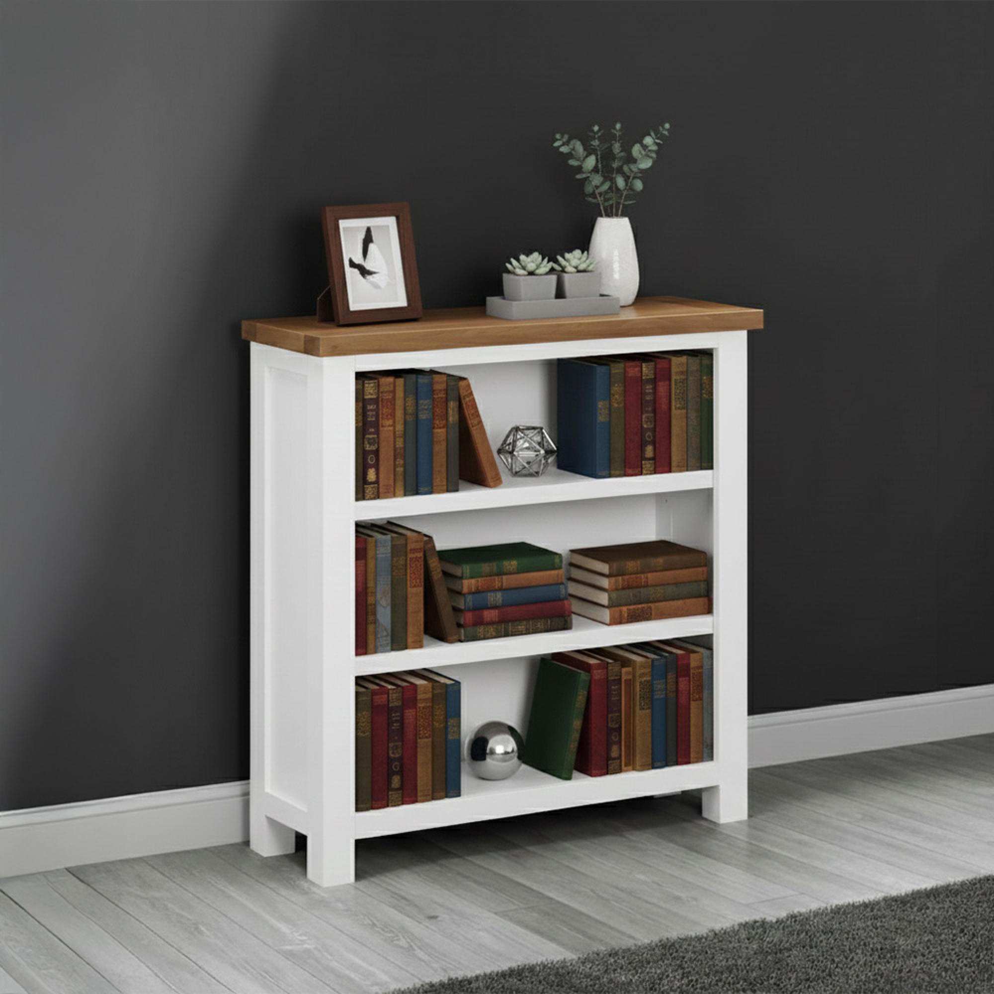 Lundy Bookcase - Low - White Painted
