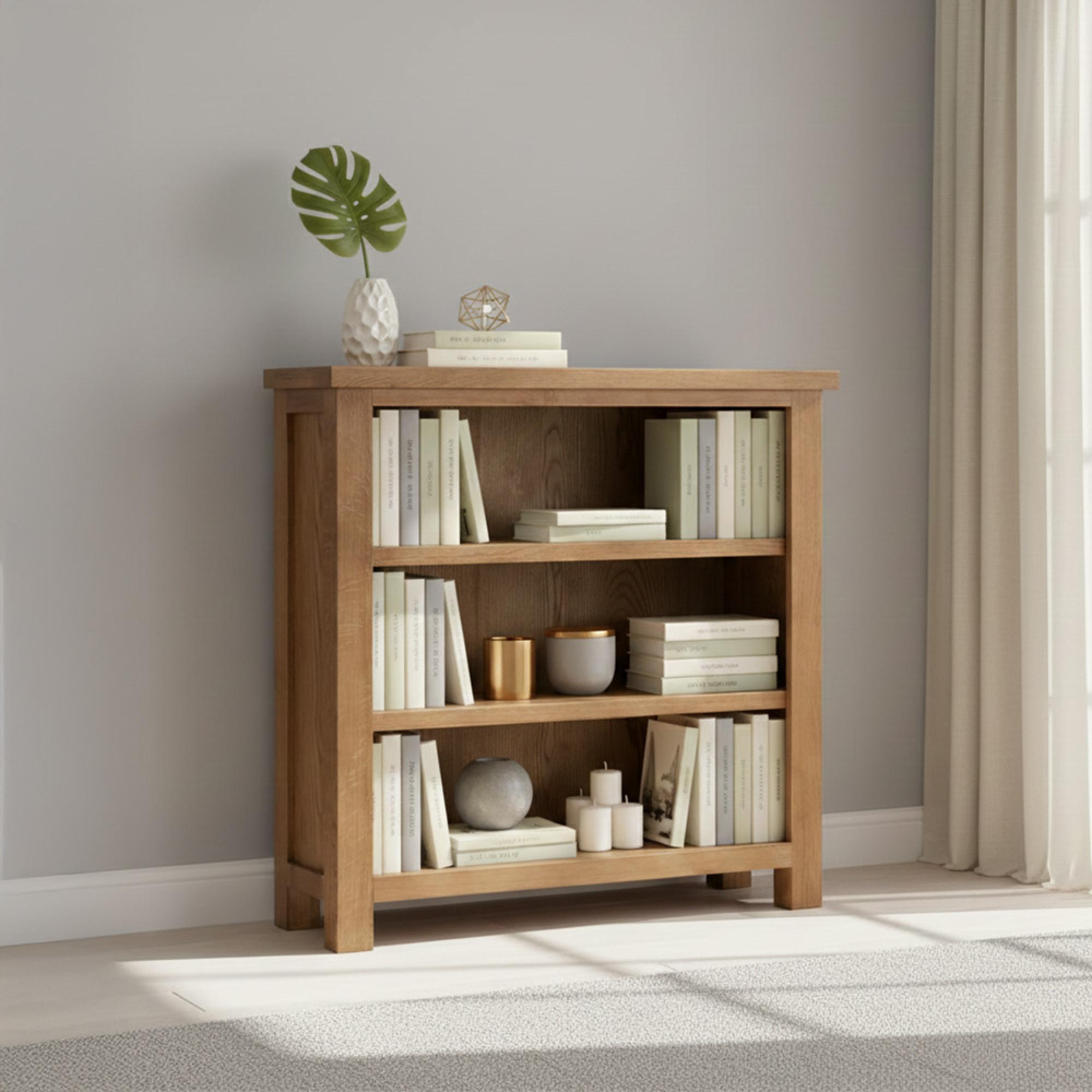Original Bookcase - Low - Rustic Oak