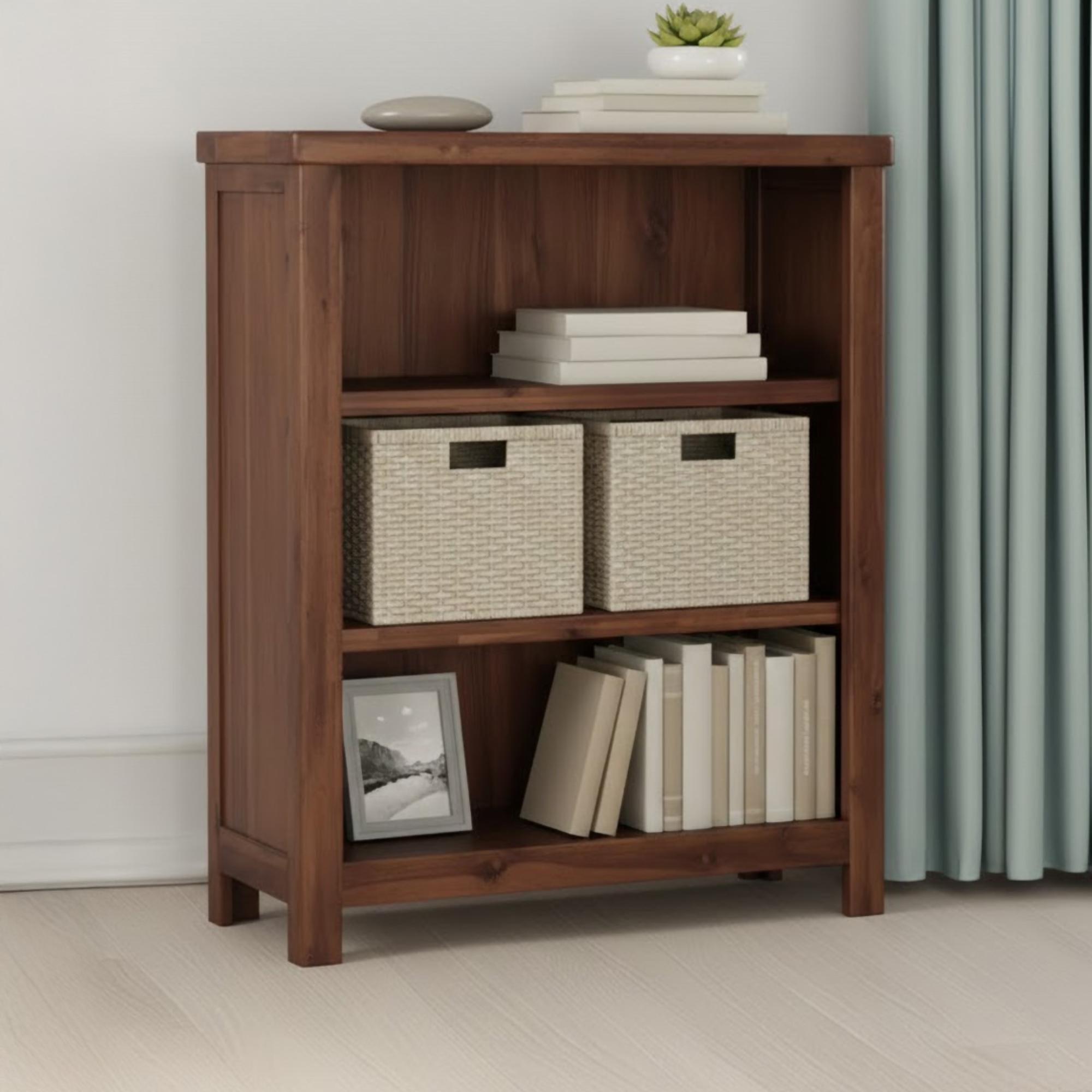 Andorra Low Bookcase - Dark Acacia