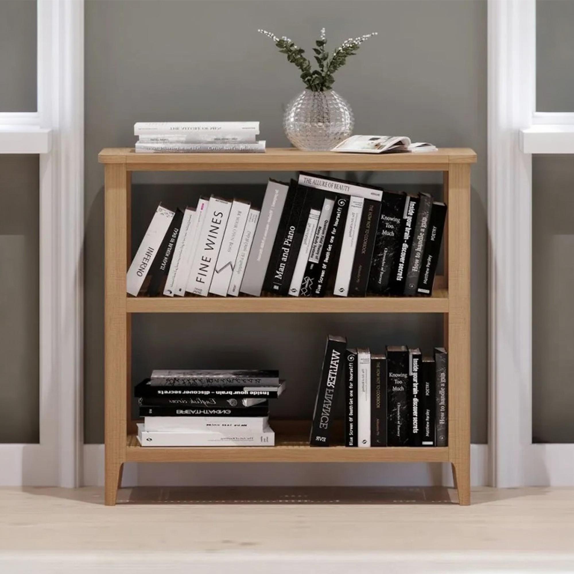 Henley Oak and Rattan Bookshelf
