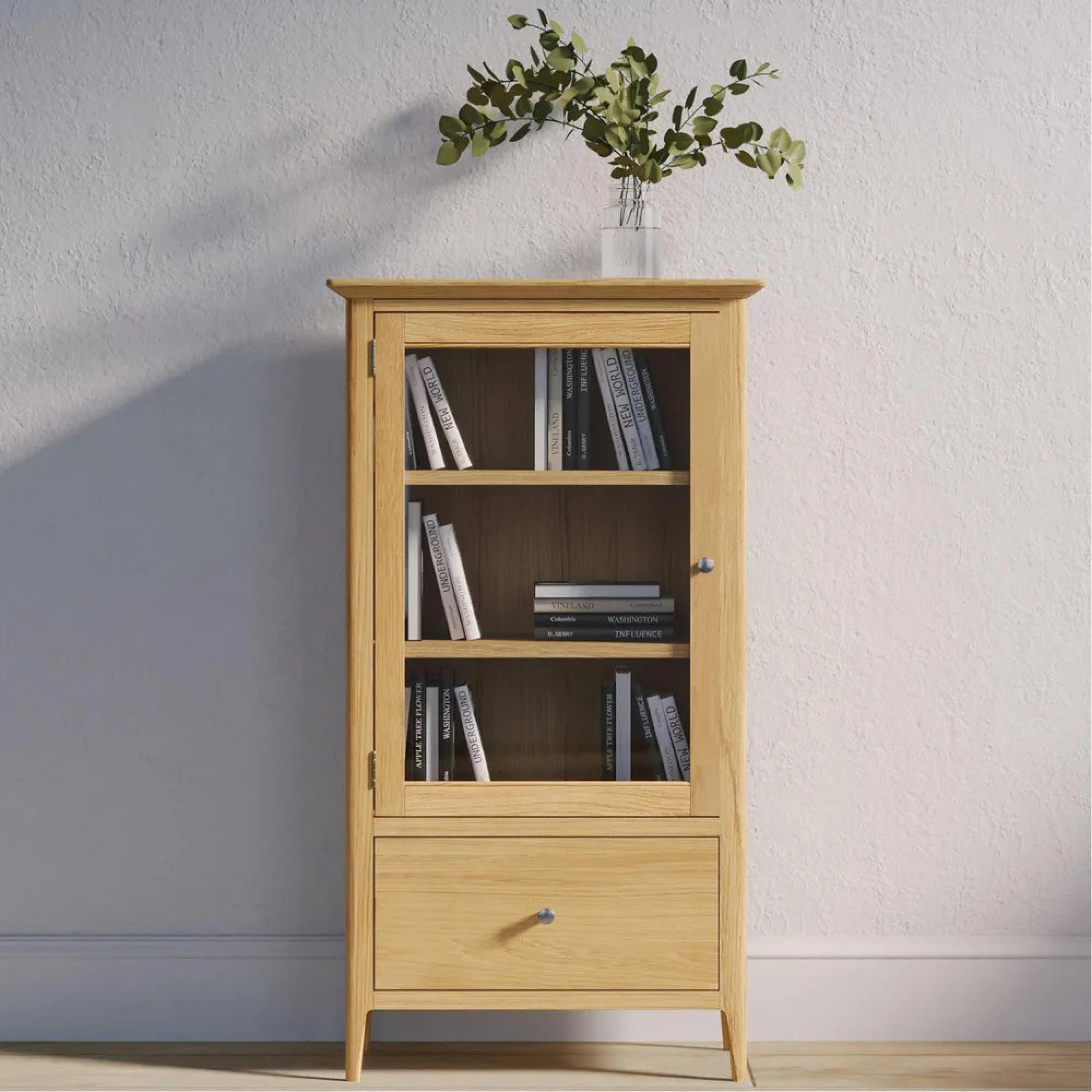Selene Oak Glazed Bookcase