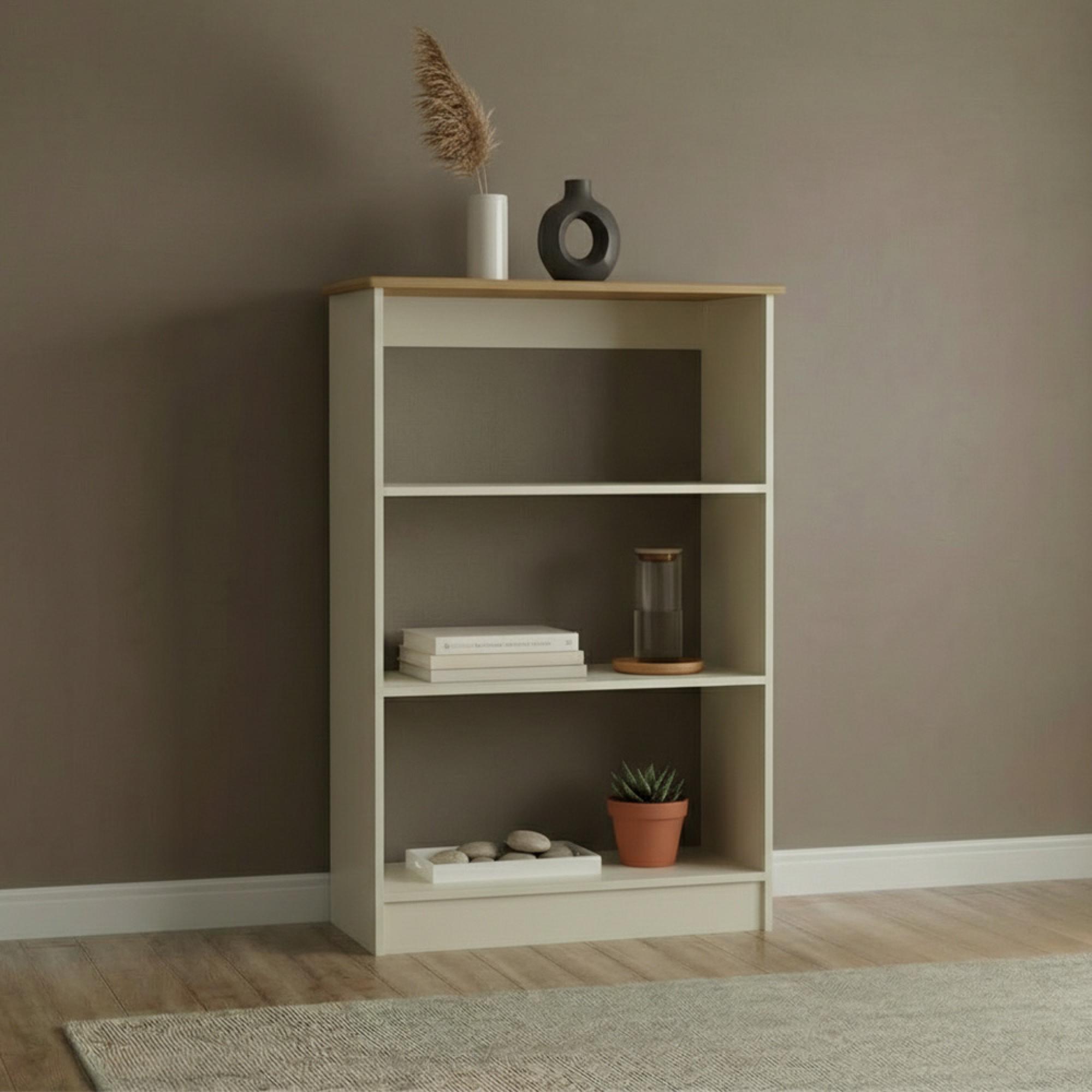 Warwick Bookcase - Cream and Oak