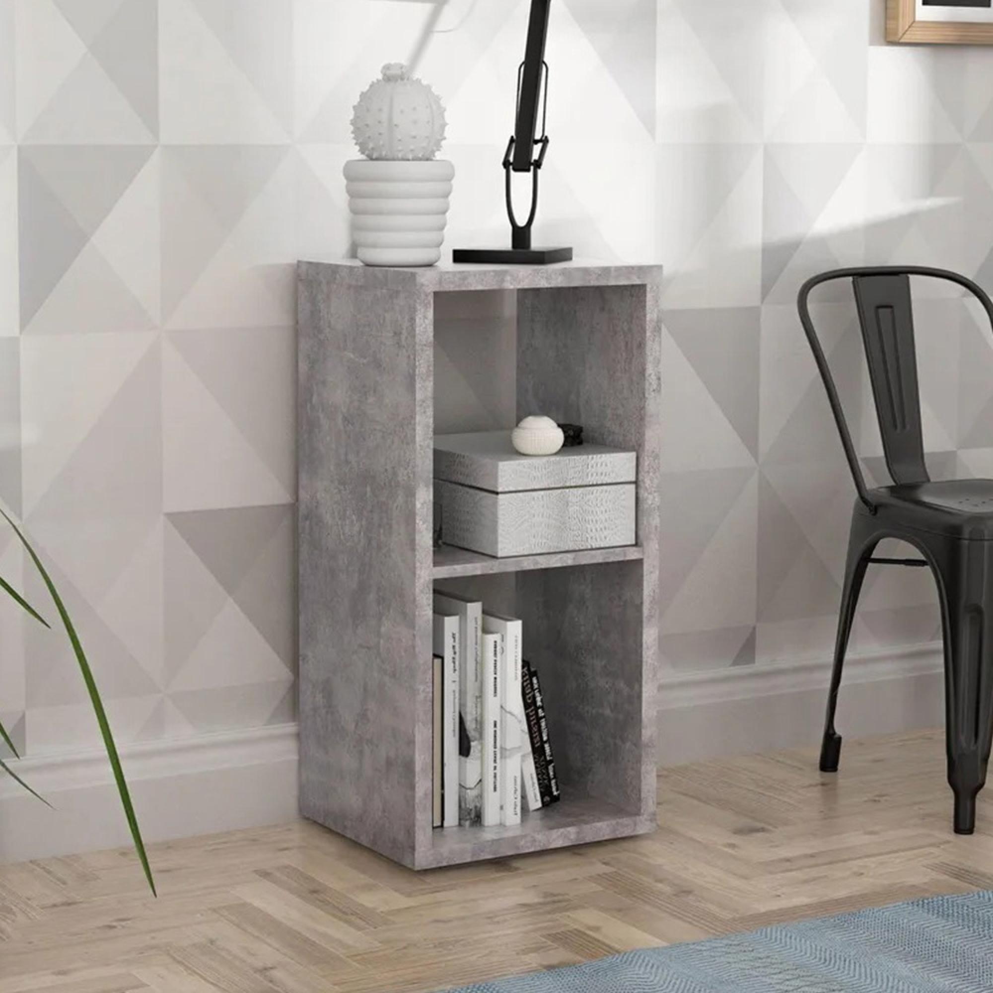 Mauro Shelving Unit - 2 Open - Grey Concrete