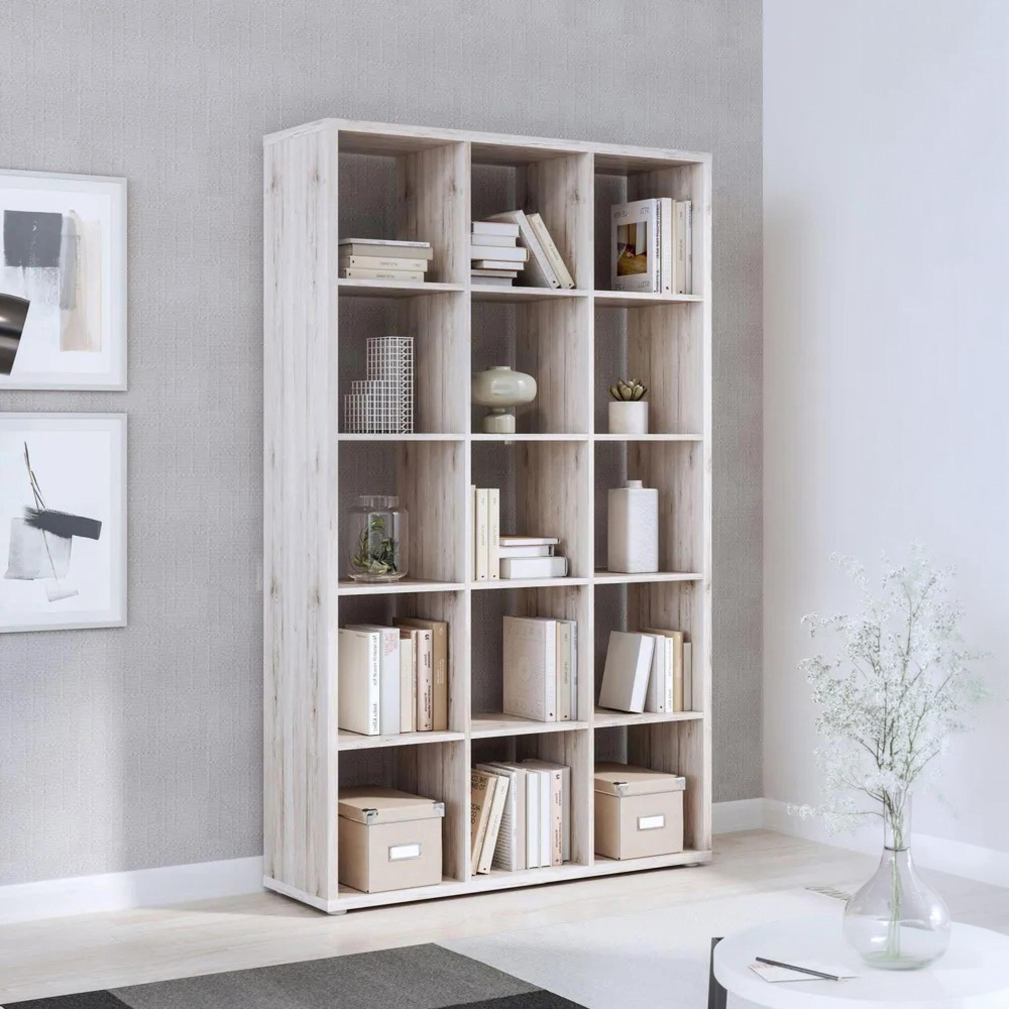 Mauro Shelving Unit - 15 Open - Sand Oak