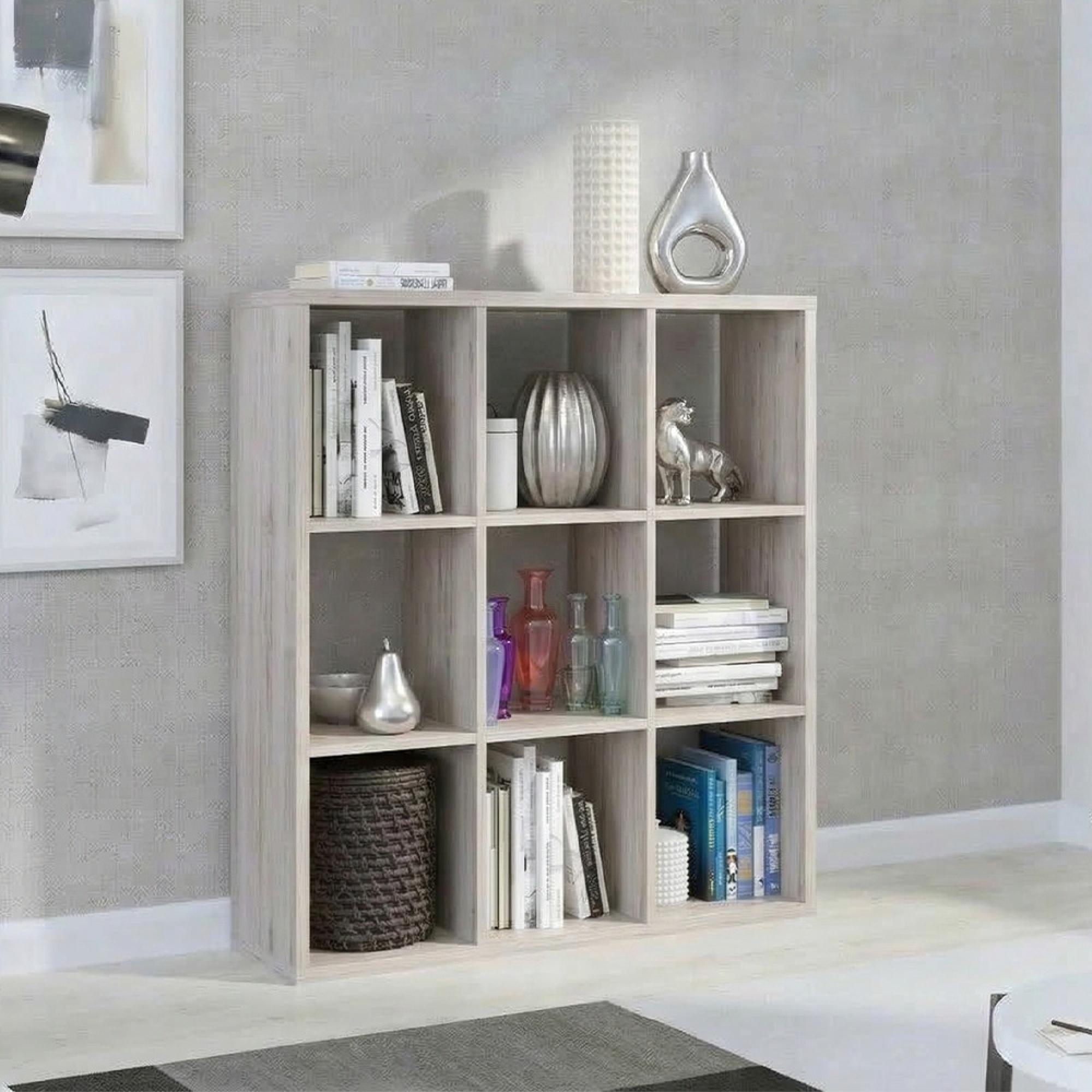 Mauro Shelving Unit - 9 Open - Sand Oak