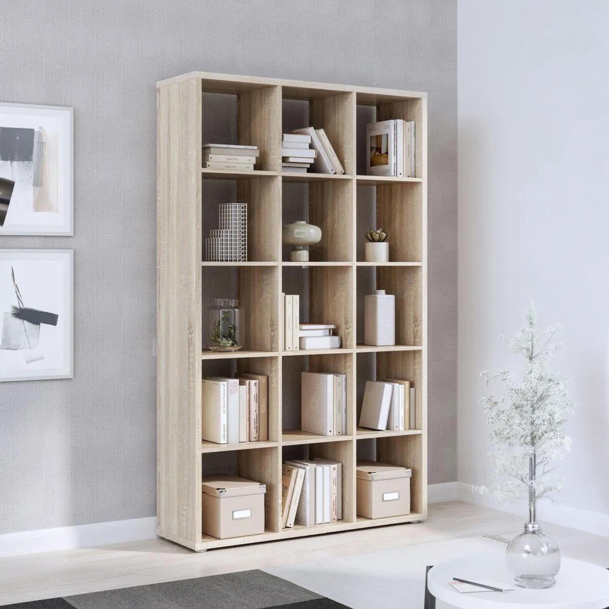 Mauro Shelving Unit - 15 Open - Sonoma Oak