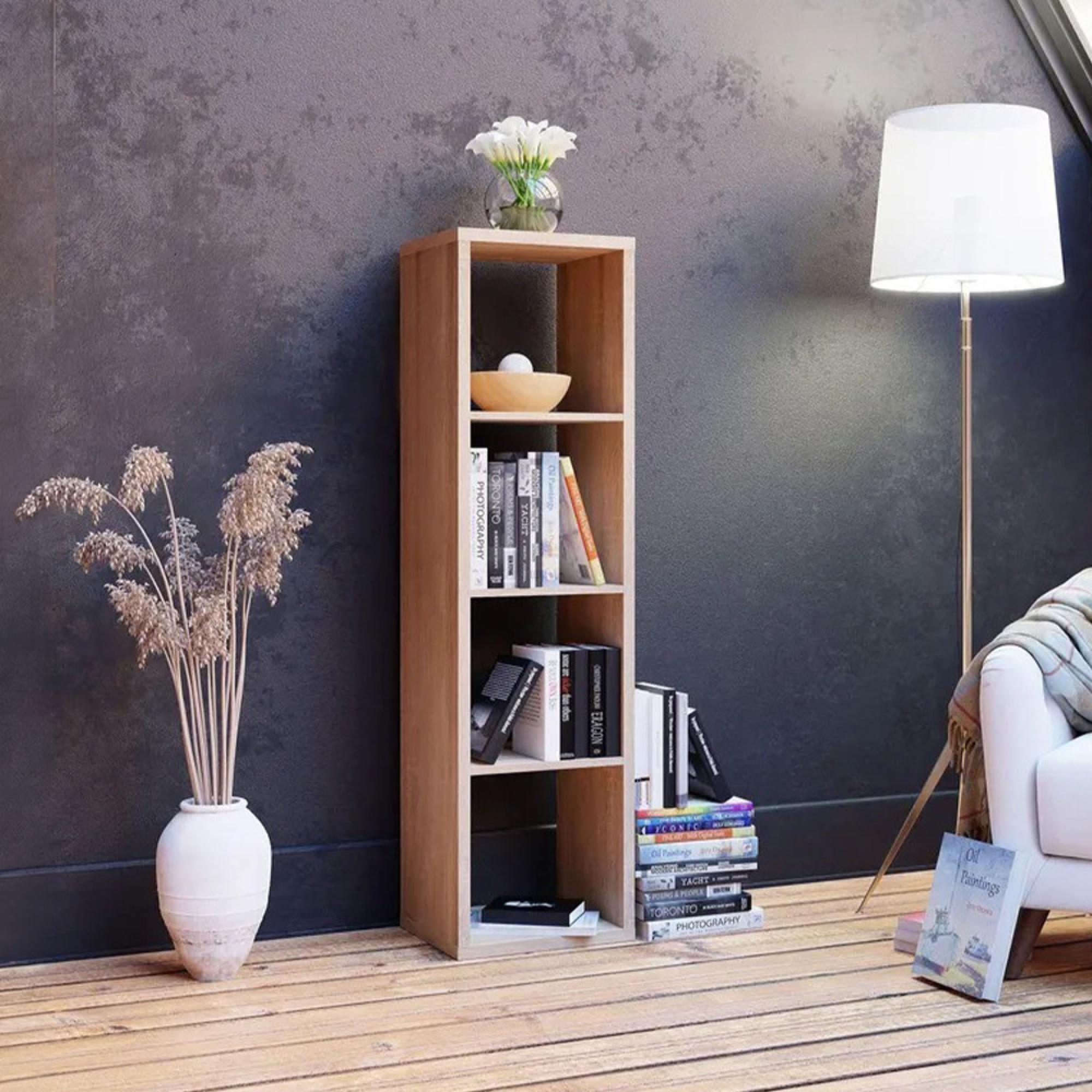 Mauro Shelving Unit - 4 Open - Sonoma Oak