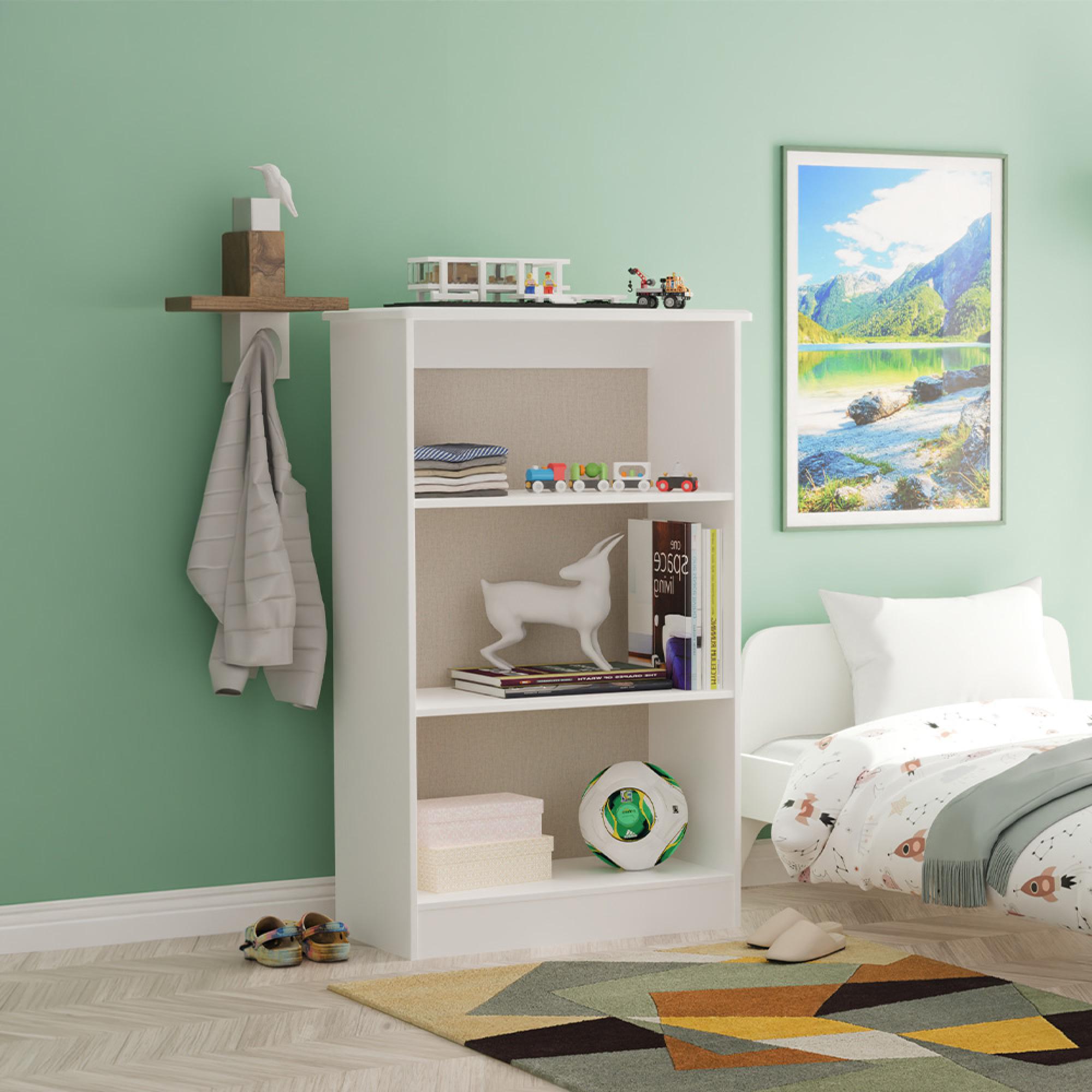 Camden Bookcase - with 2 Shelves - White Gloss