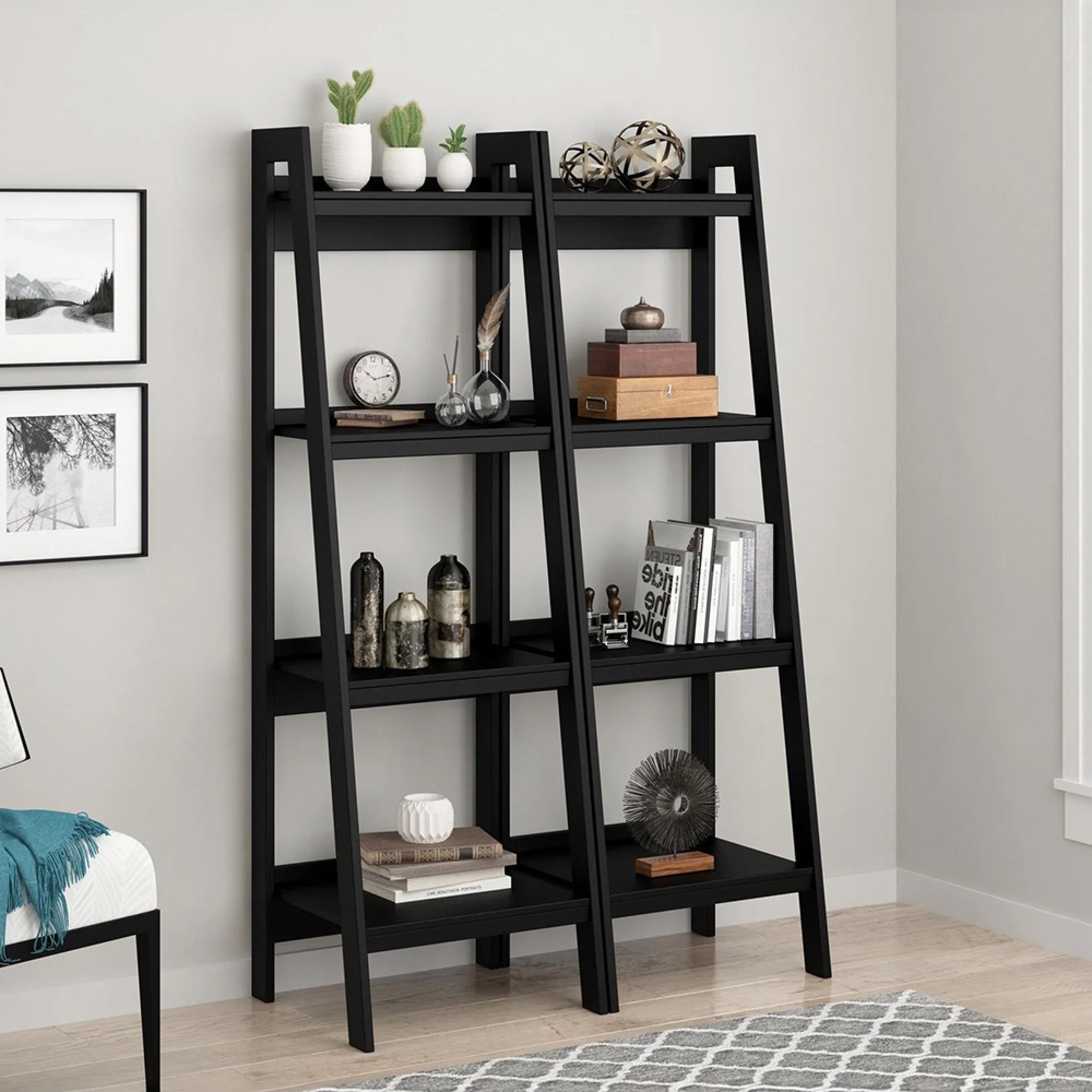 Lawrence Ladder Bookshelf - Black - 9482096UK