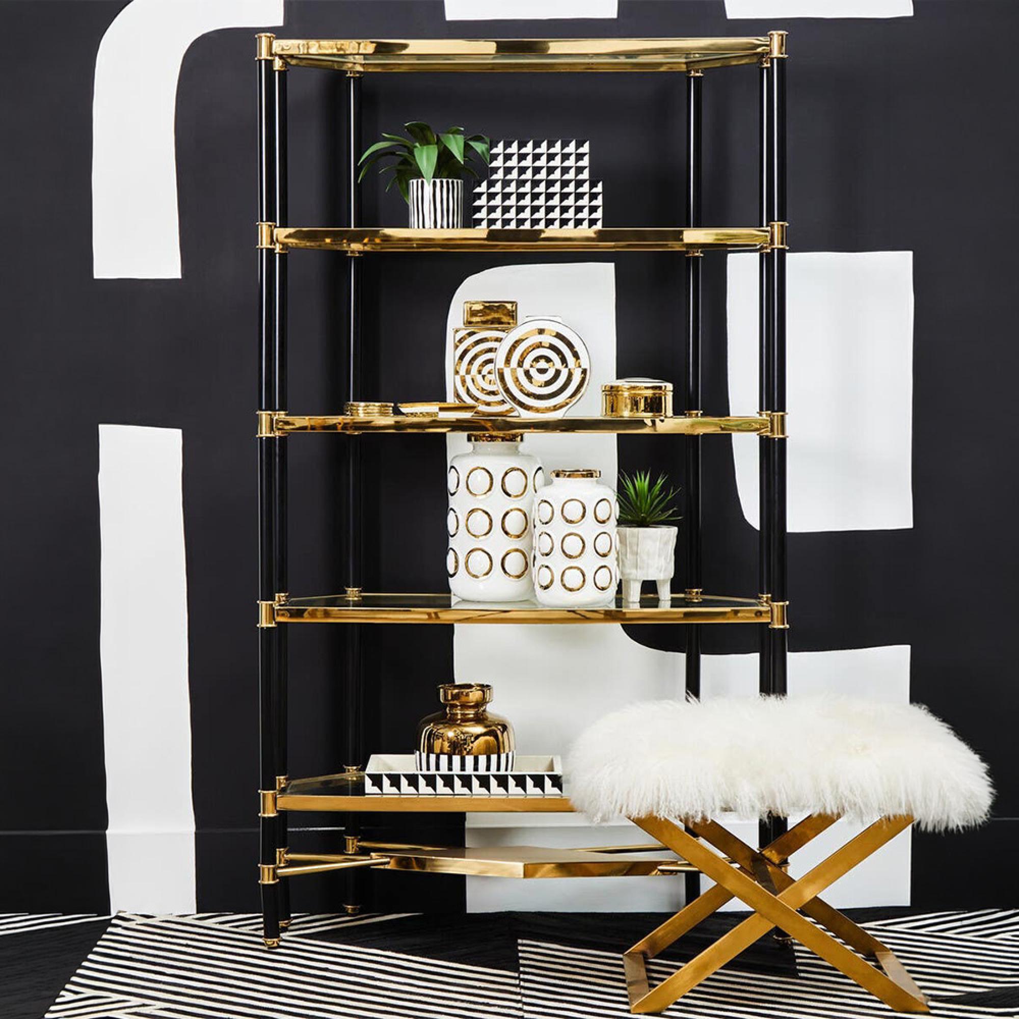 Allessi Shelving Unit - Glass and Champagne - Large