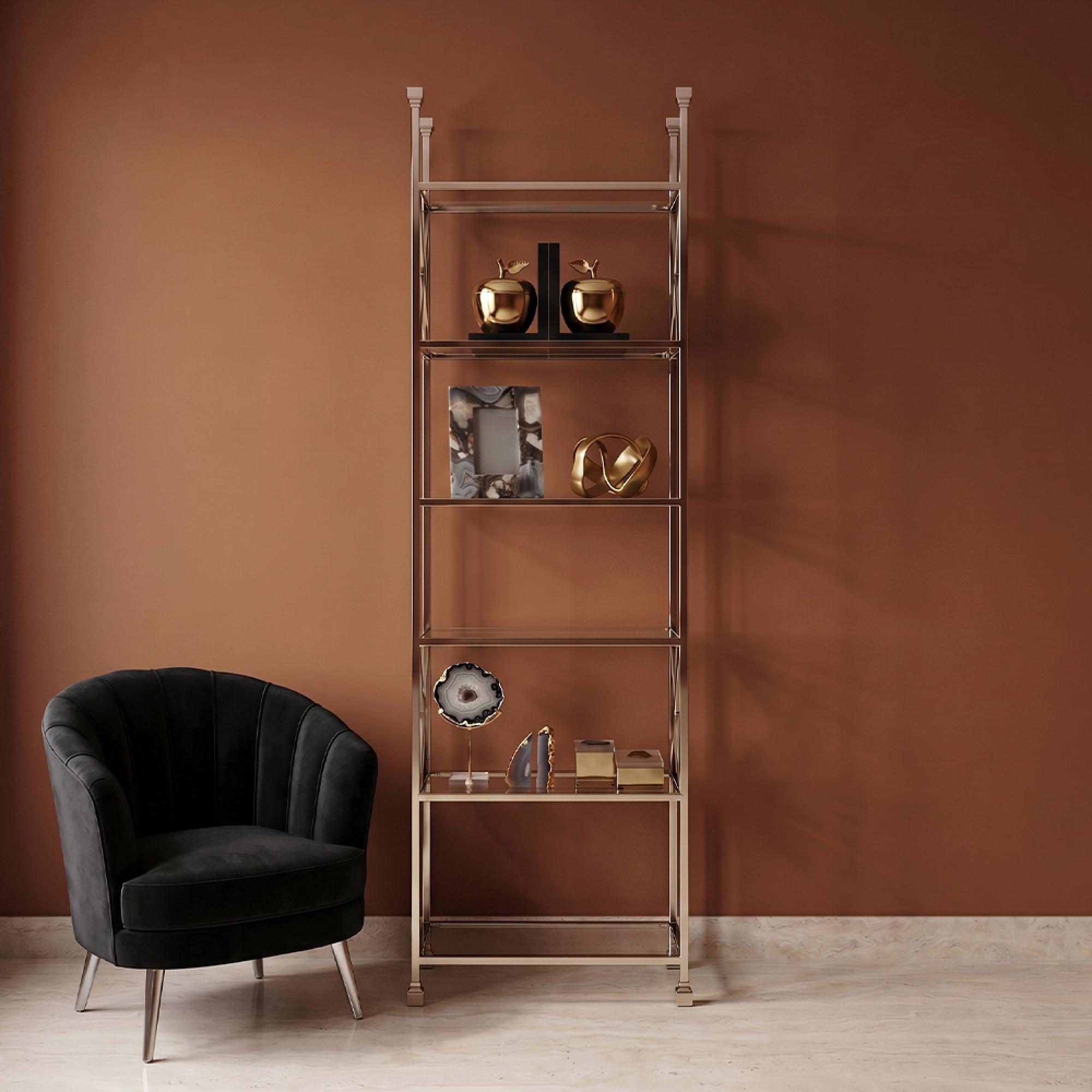 Horizon Open Shelving Unit - Clear Glass with Silver Metal